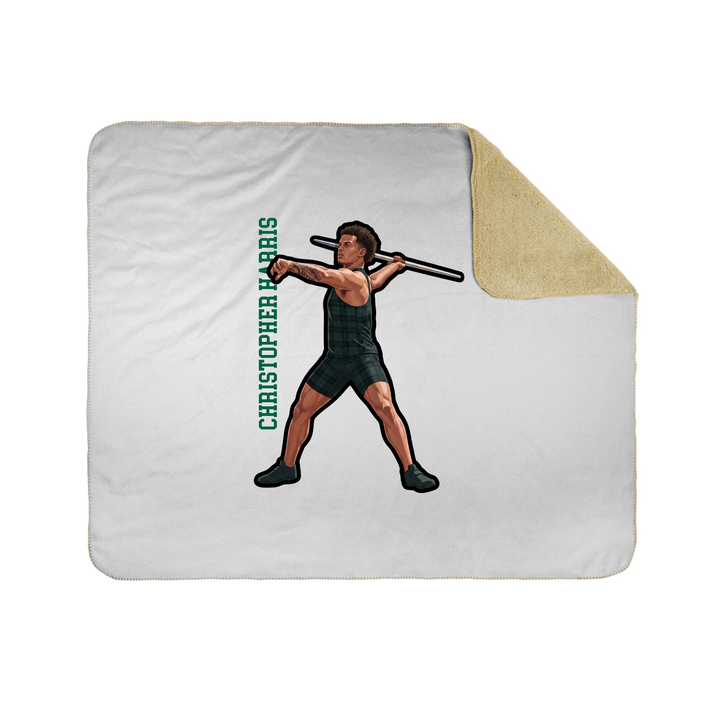 Throw Blanket — Name Vertical in White