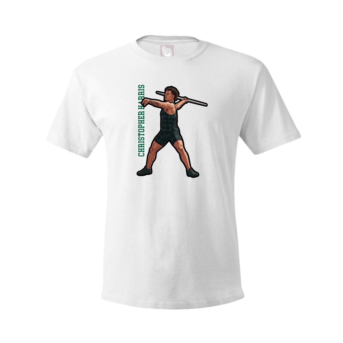 Tee — Name Vertical in White