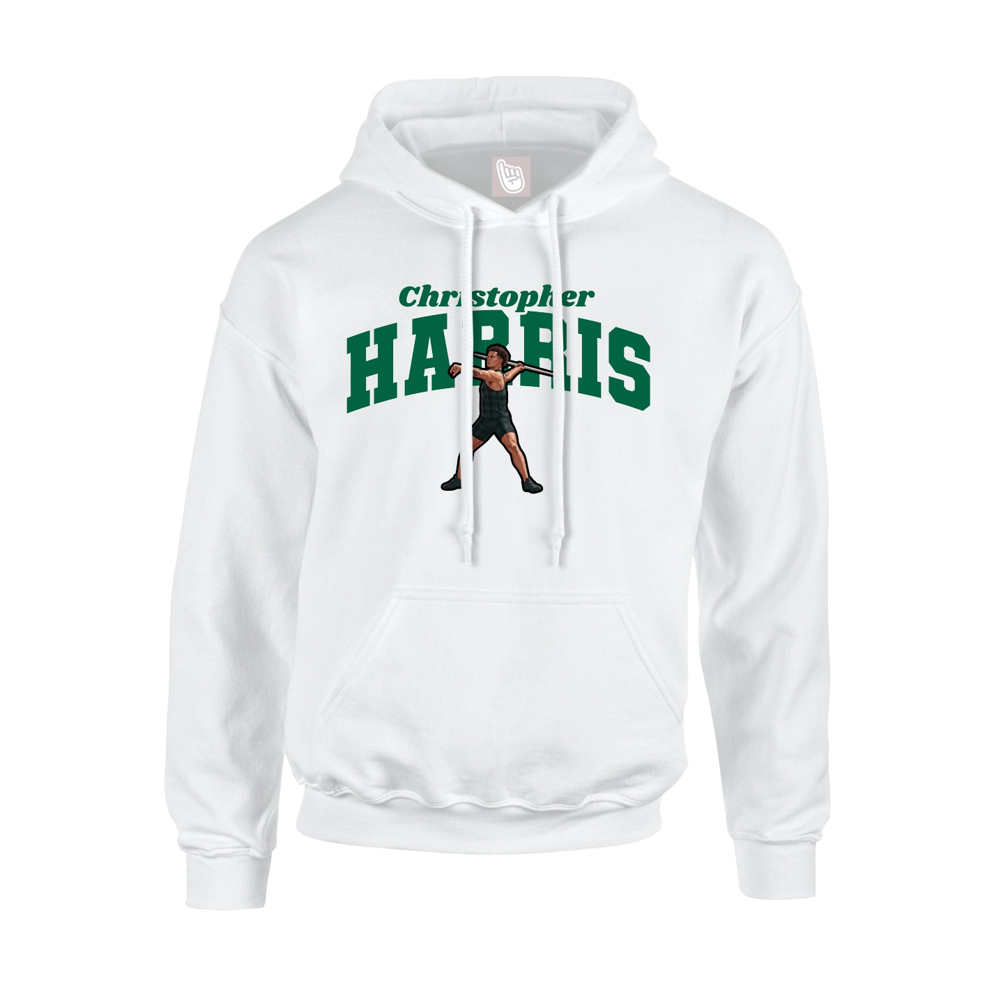 Hoodie — Signature Arch in White