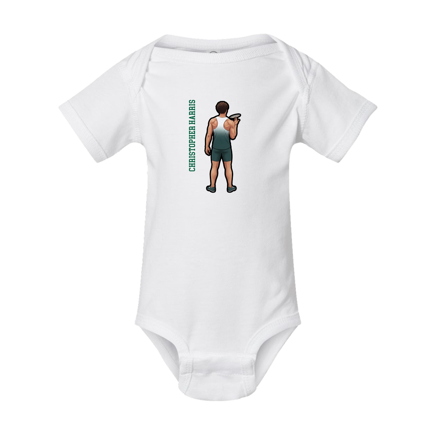Baby Onesie — Name Vertical in White
