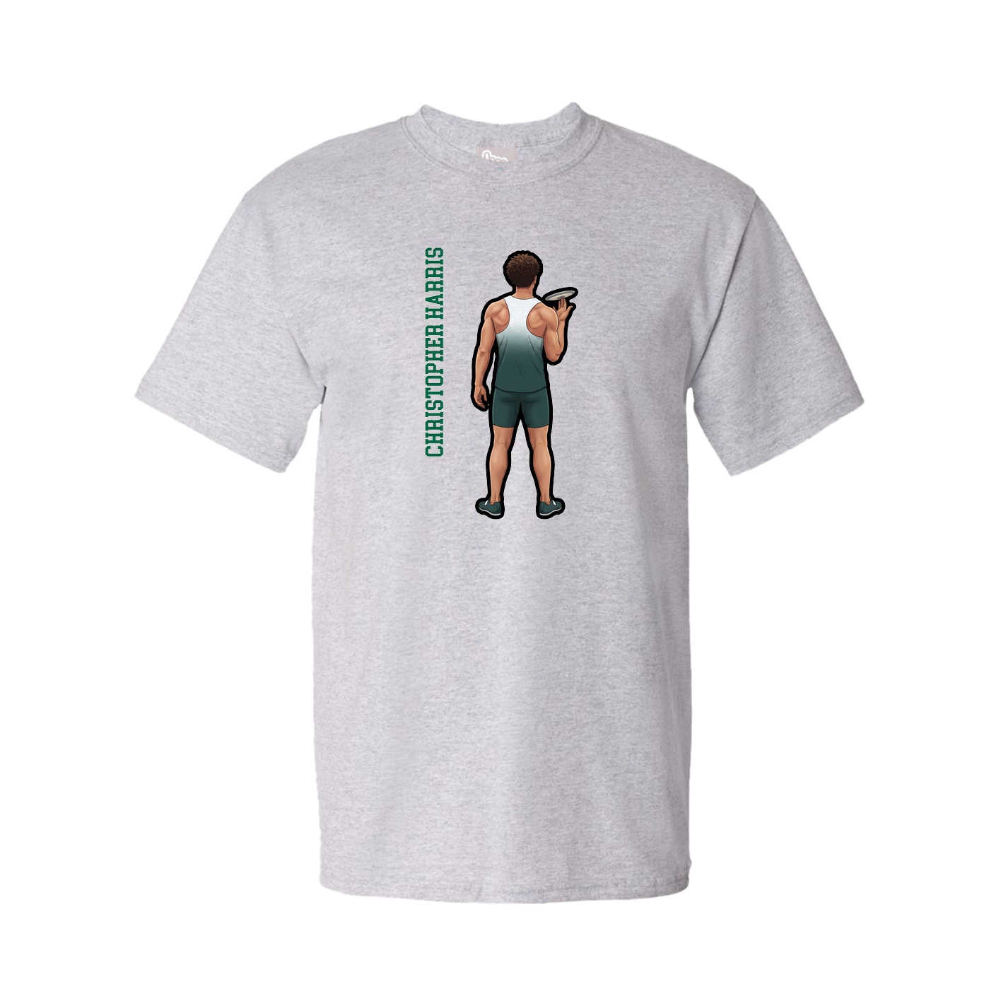 Tee — Name Vertical in Grey