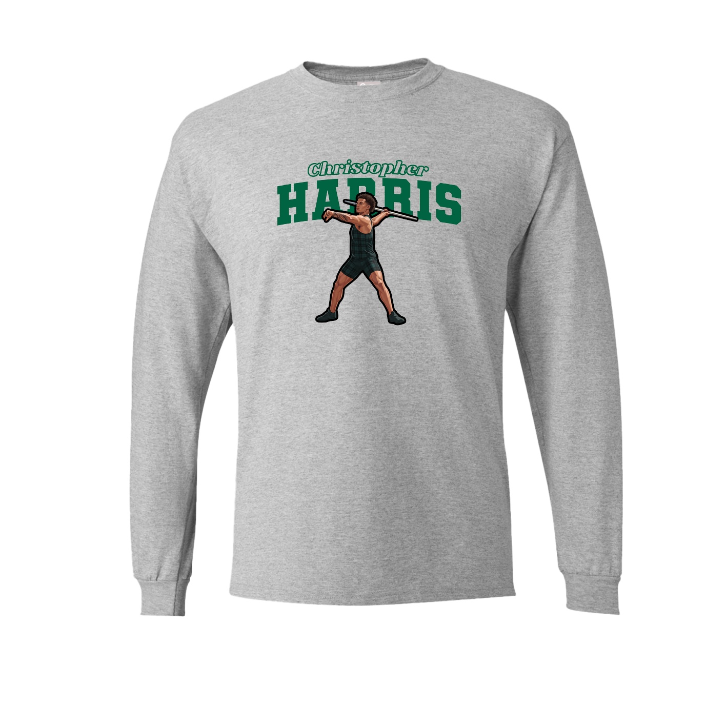 Long Sleeve Tee — Name Arch in Grey