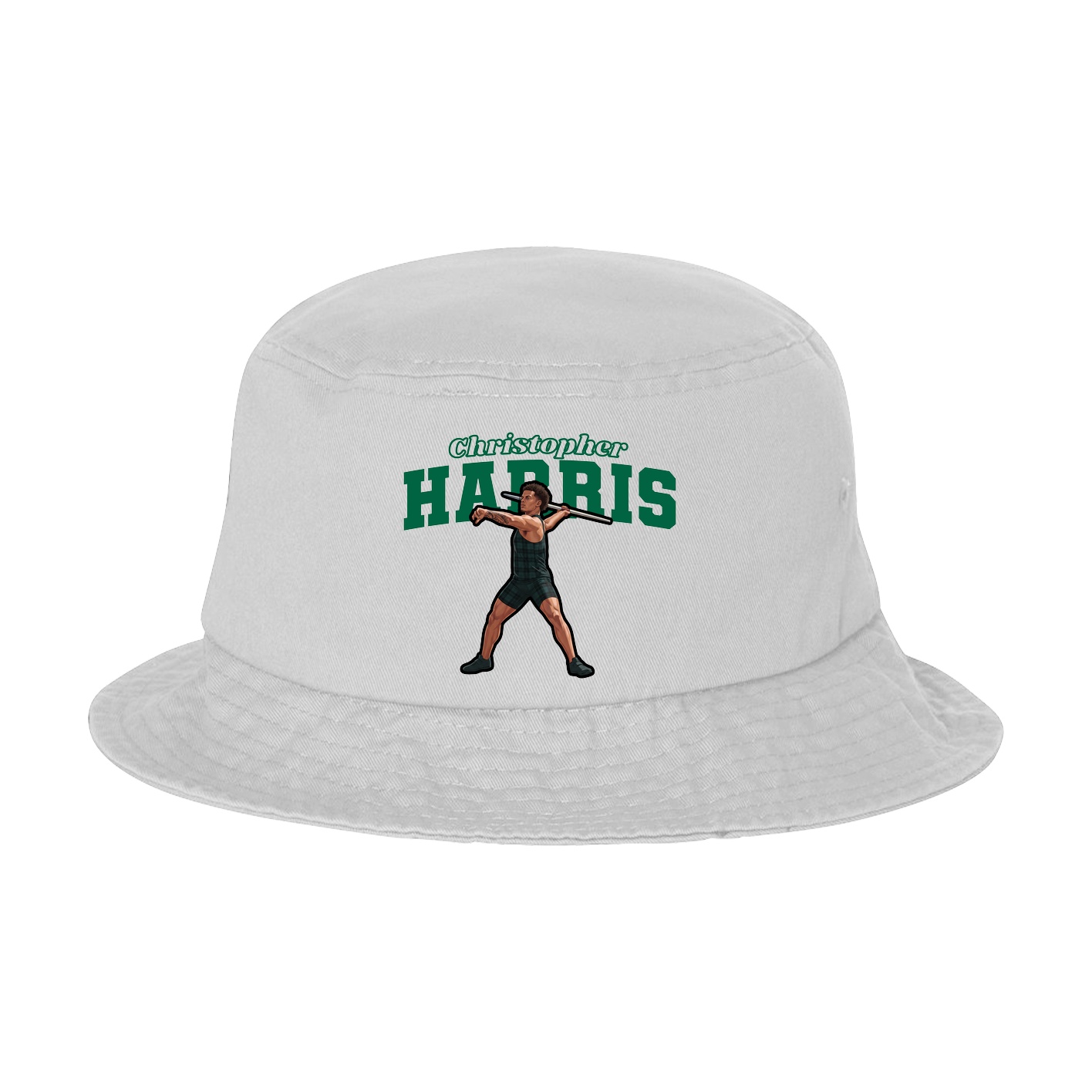 Bucket Cap — Name Arch in White