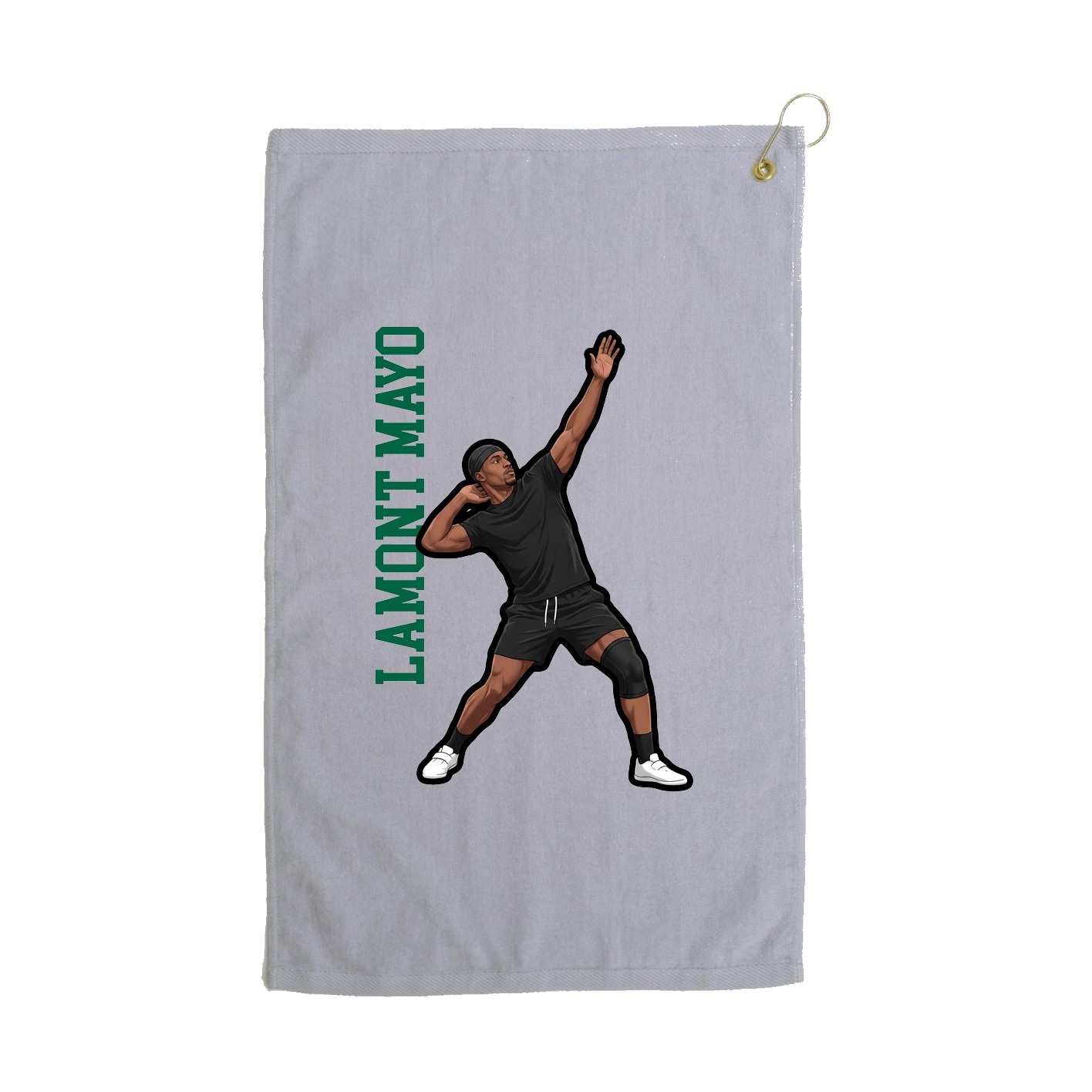 Golf Towel — Name Vertical in Grey