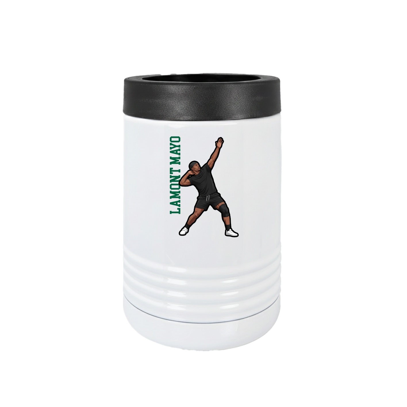 Beverage Holder — Name Vertical in White