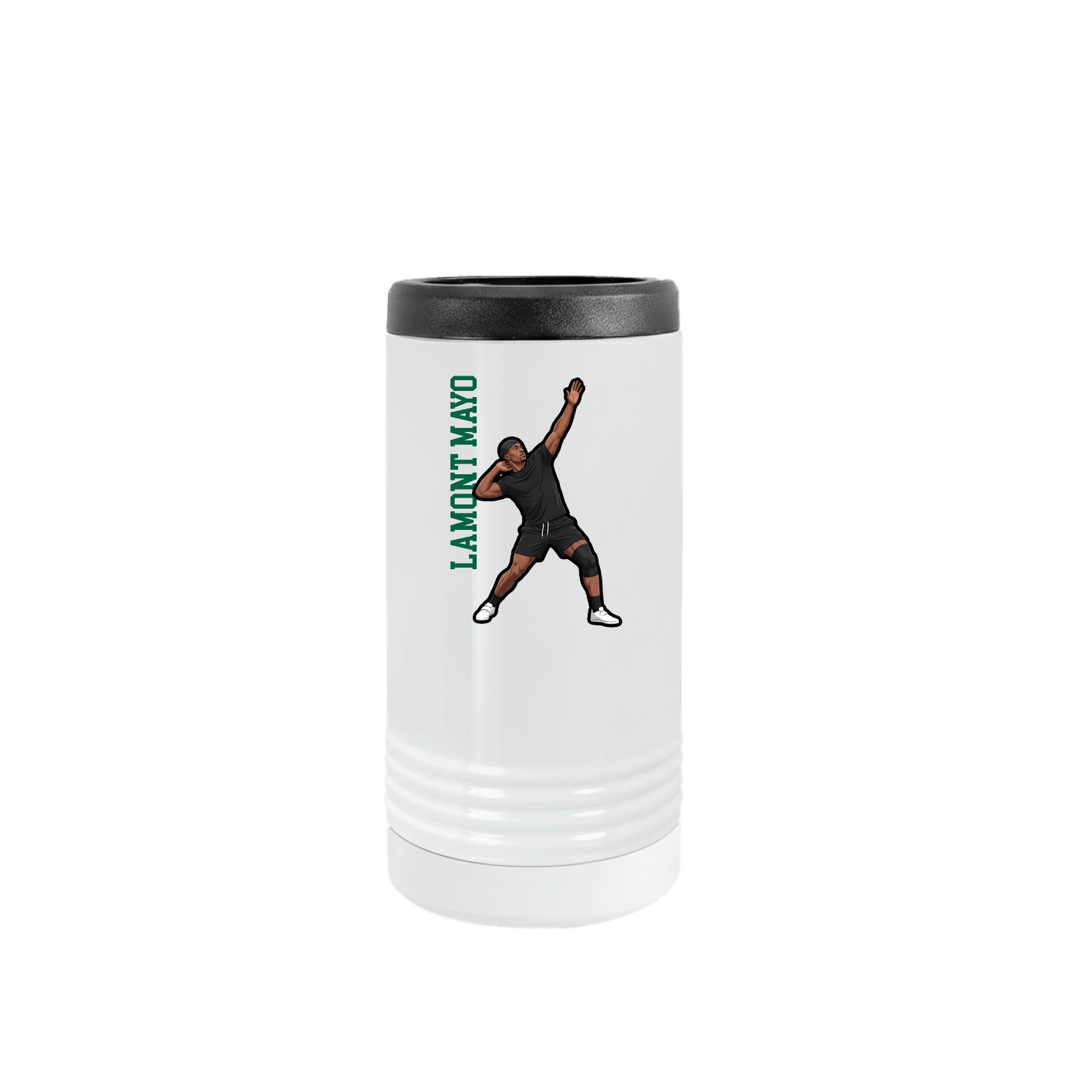 Slim Beverage Holder — Name Vertical in White