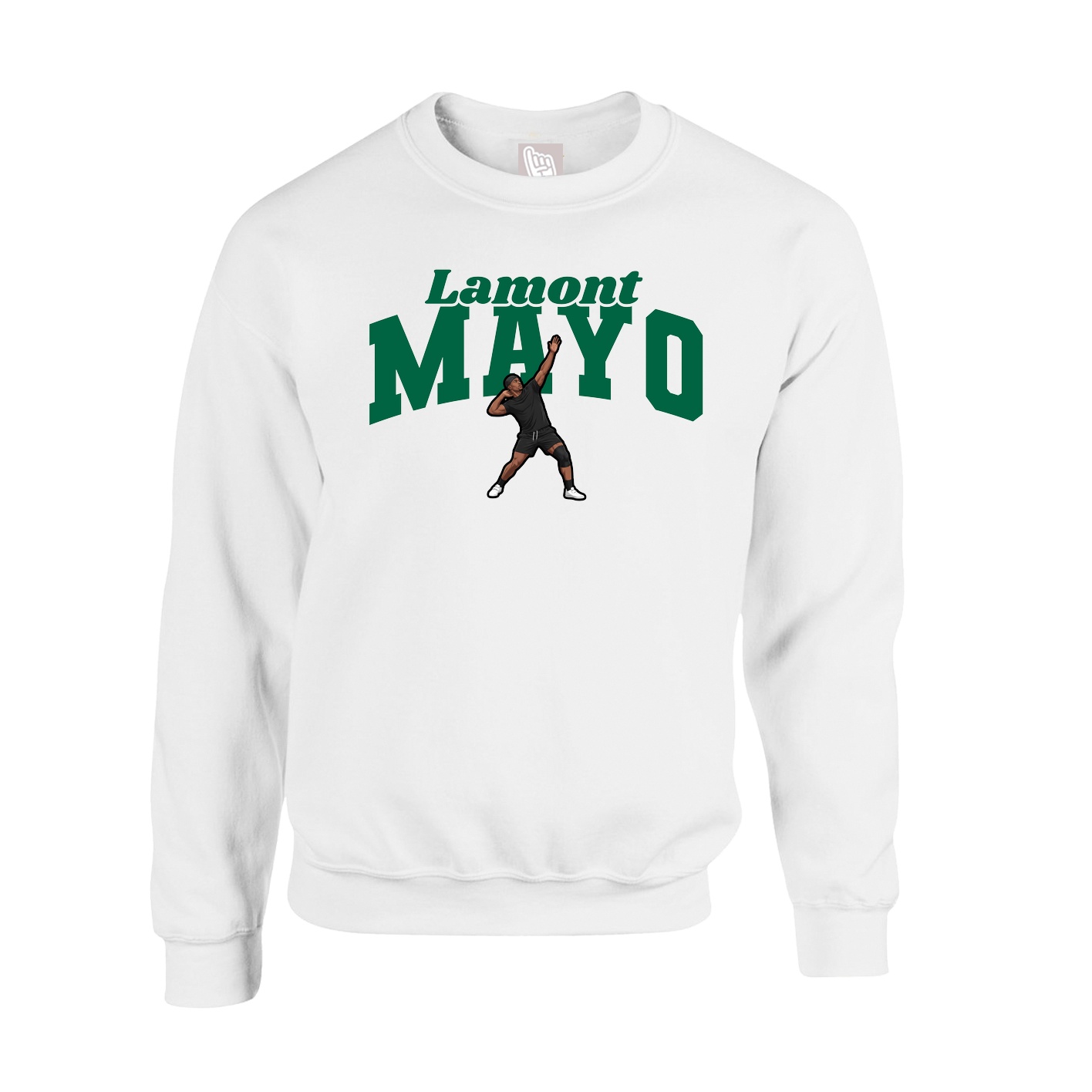 Fleece Crew — Signature Arch in White