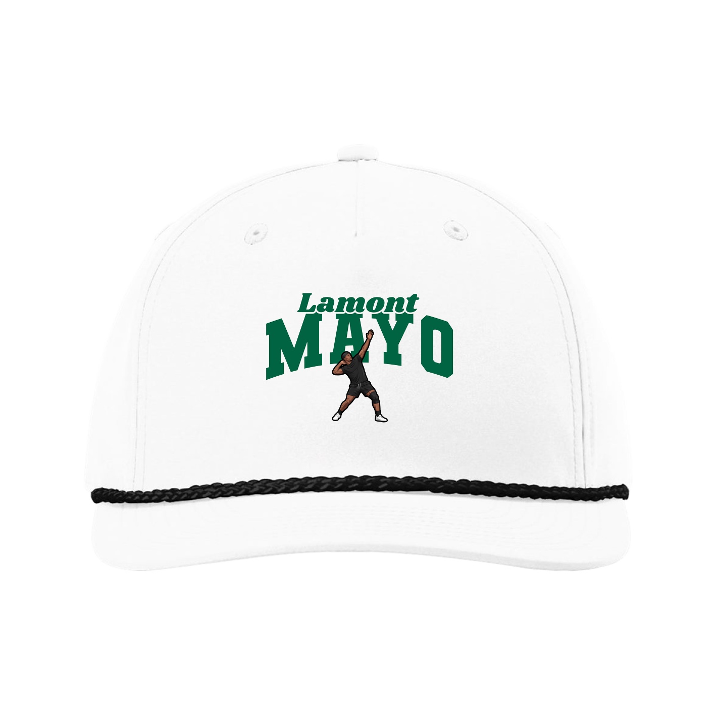 Five-Panel Classic Rope Cap — Signature Arch in White