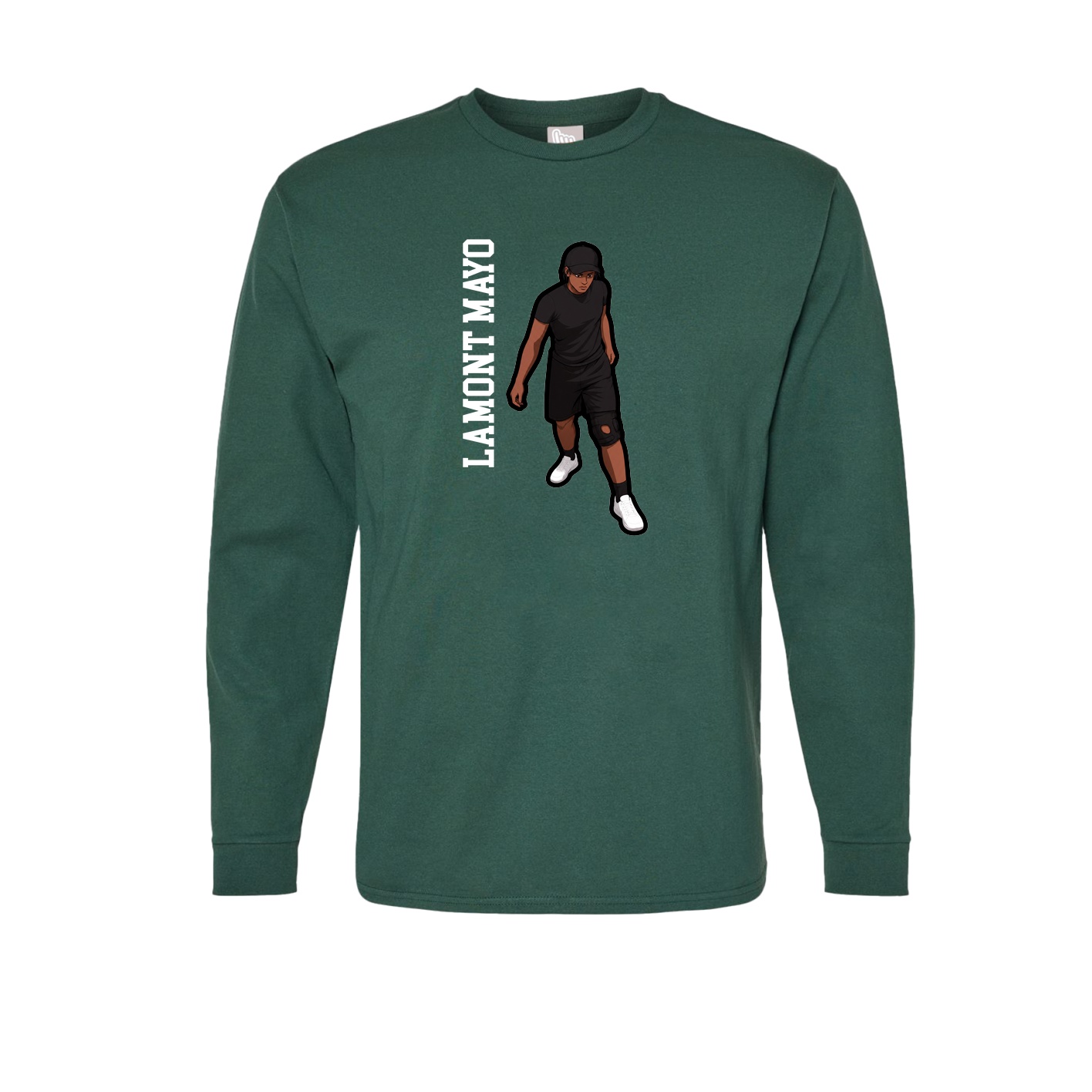 Long Sleeve Tee — Name Vertical in Green