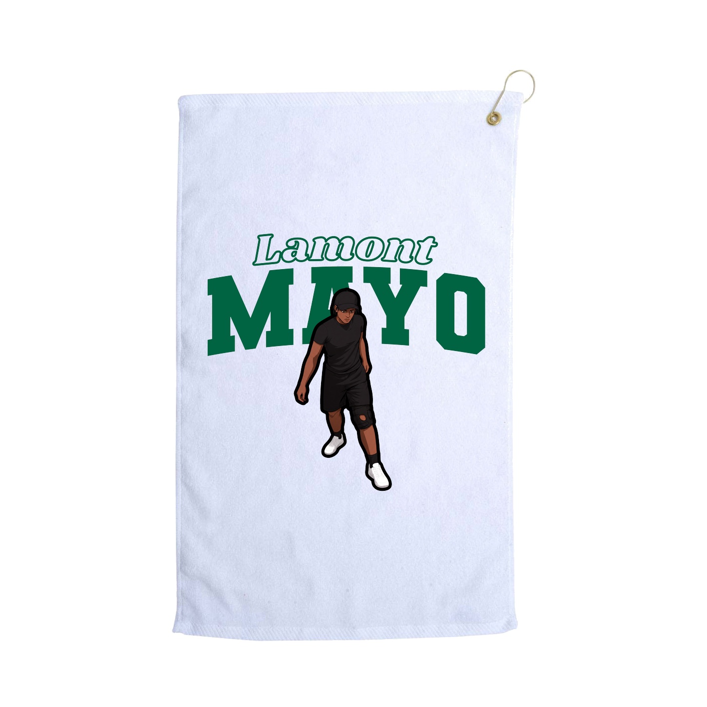 Golf Towel — Name Arch in White
