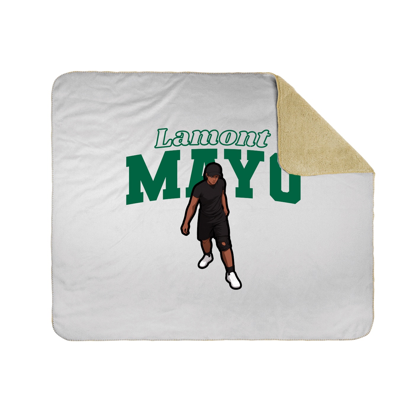 Throw Blanket — Name Arch in White