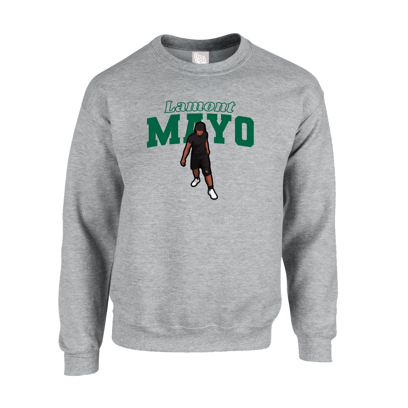 Fleece Crew — Name Arch in Grey