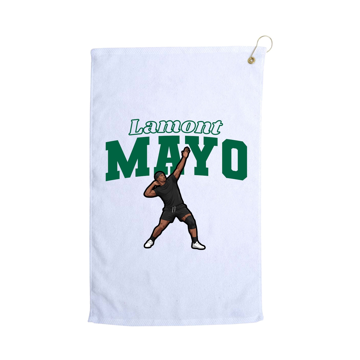 Golf Towel — Name Arch in White