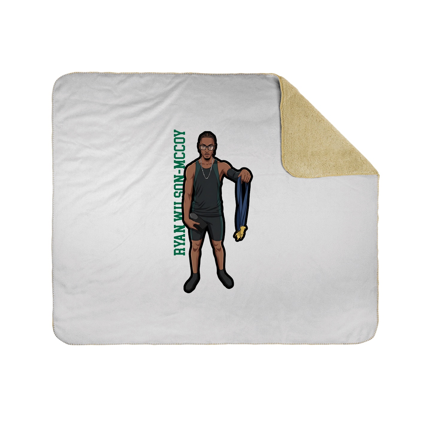 Throw Blanket — Name Vertical in White