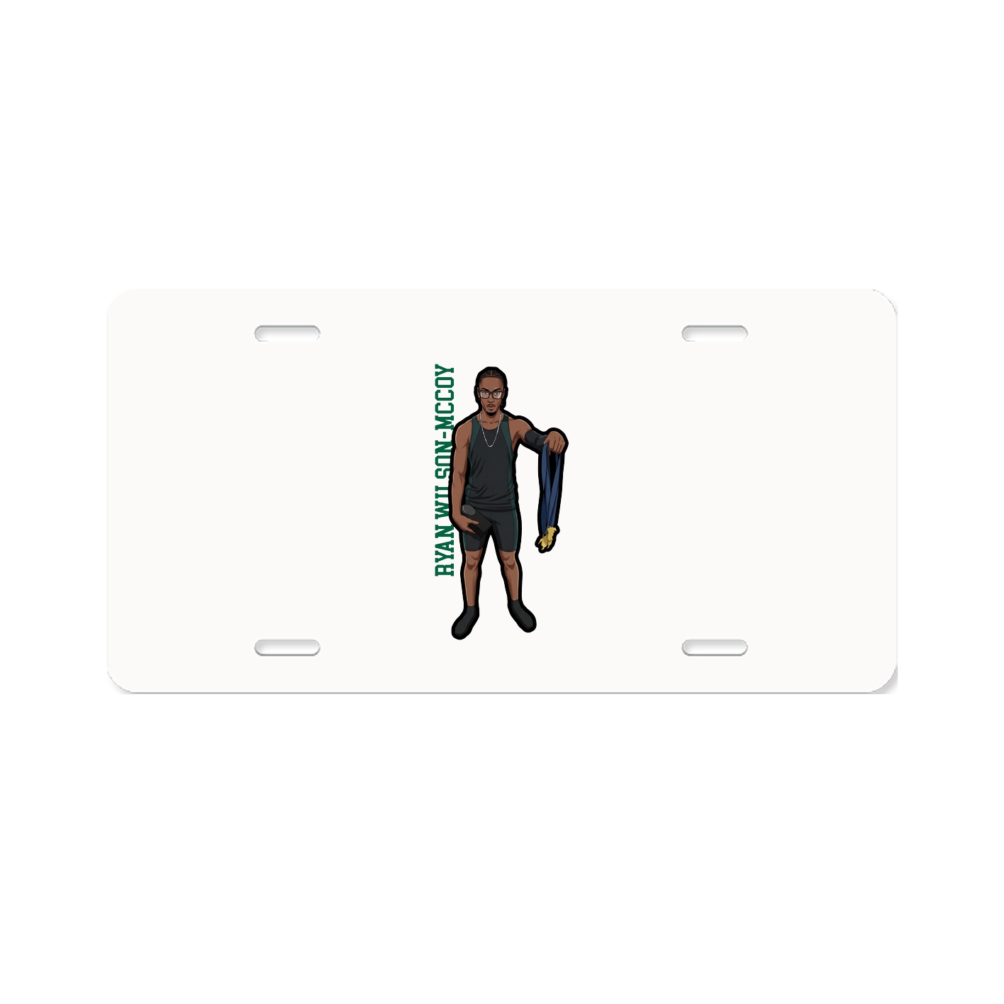 License Plate — Name Vertical in Classic