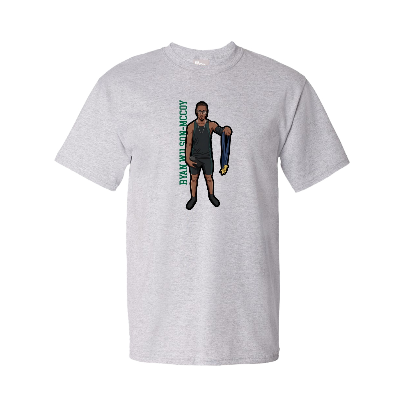 Tee — Name Vertical in Grey