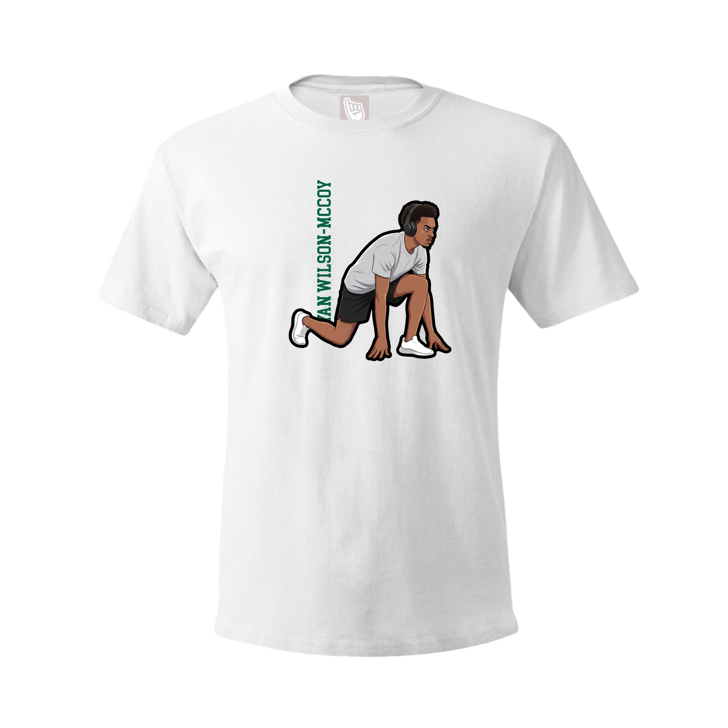 Youth Tee — Name Vertical in White