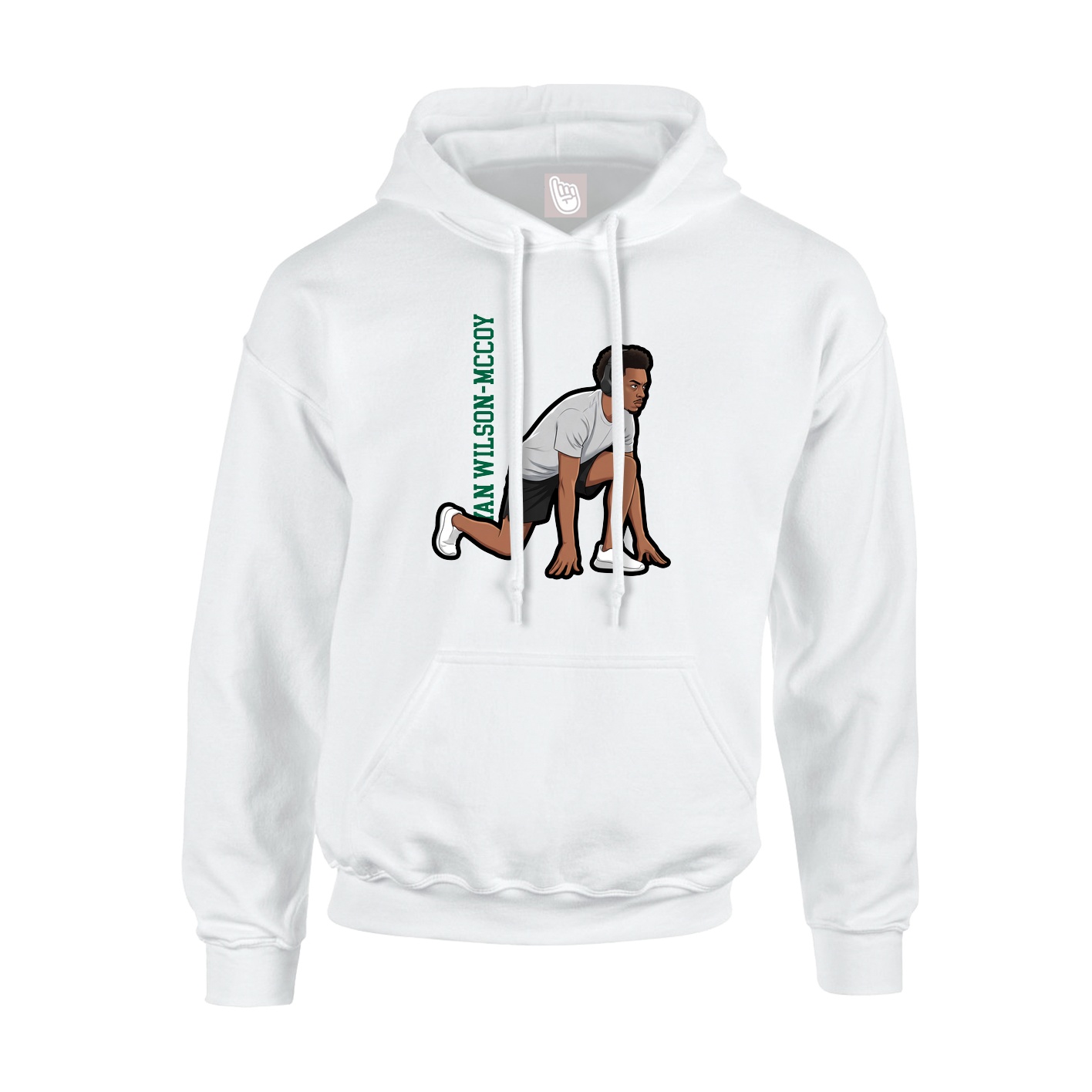 Youth Hoodie — Name Vertical in White