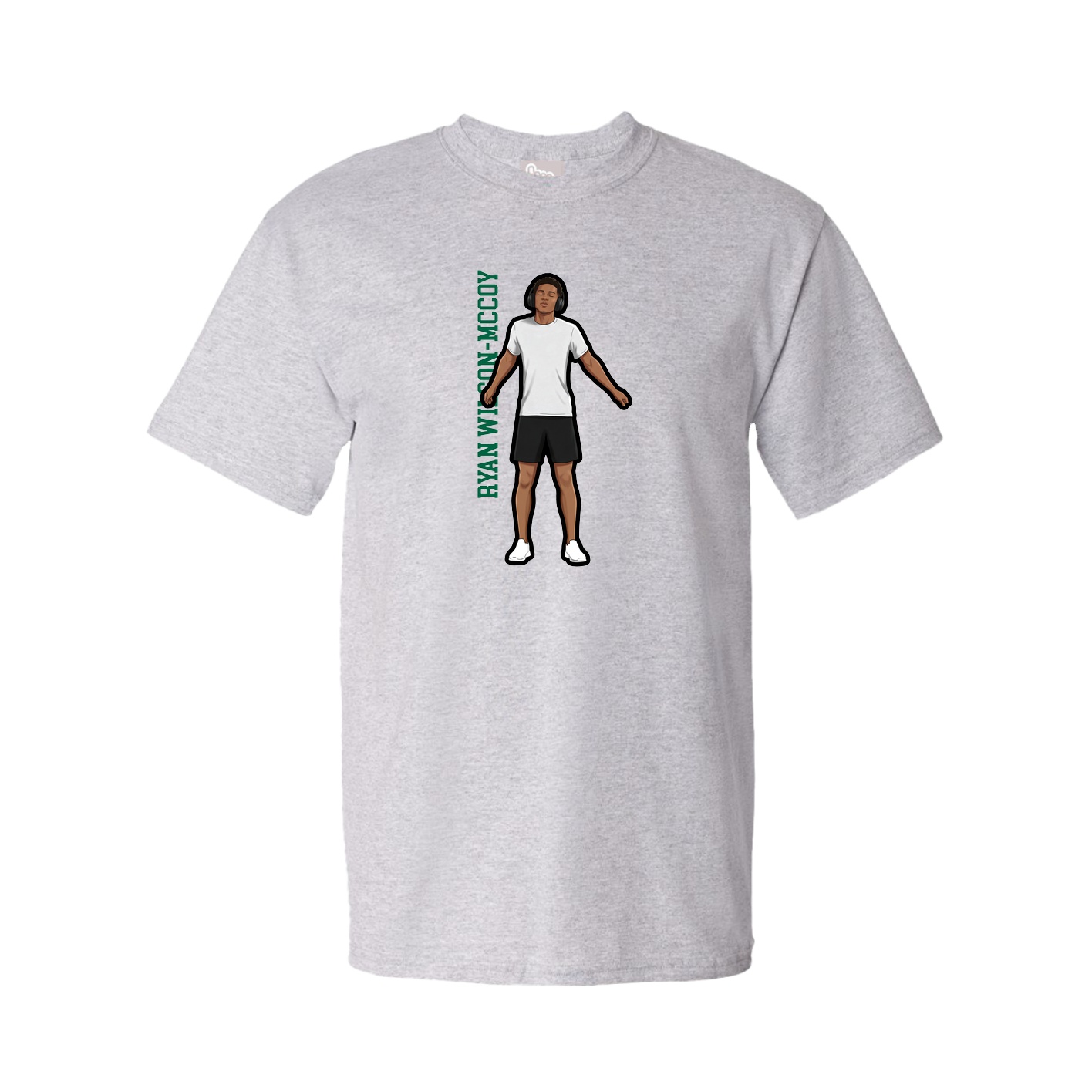 Tee — Name Vertical in Grey