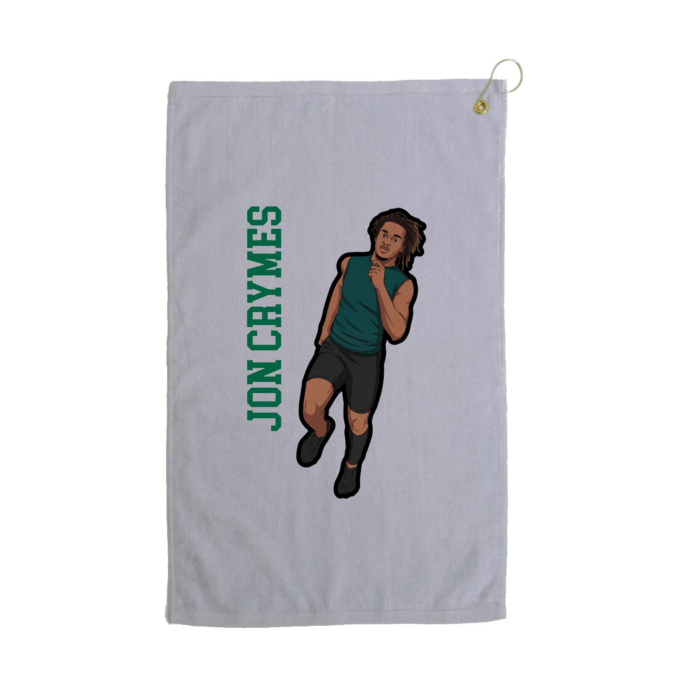 Golf Towel — Name Vertical in Grey