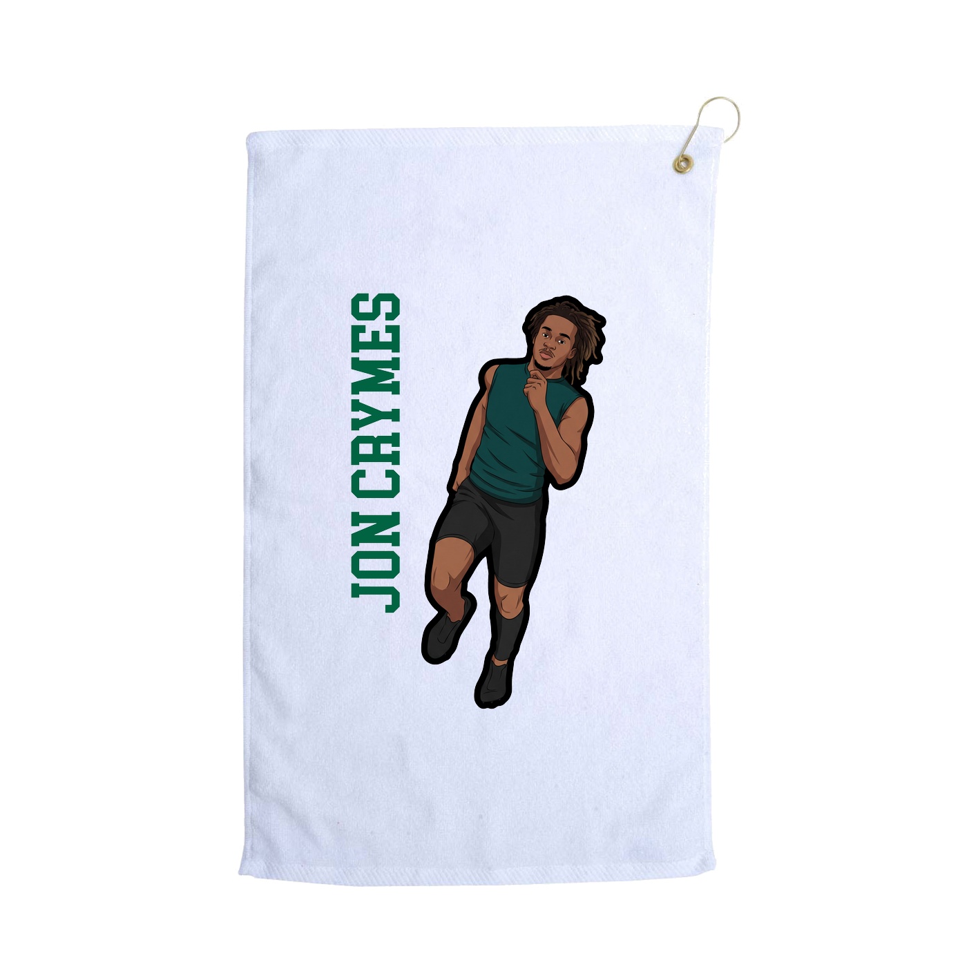 Golf Towel — Name Vertical in White