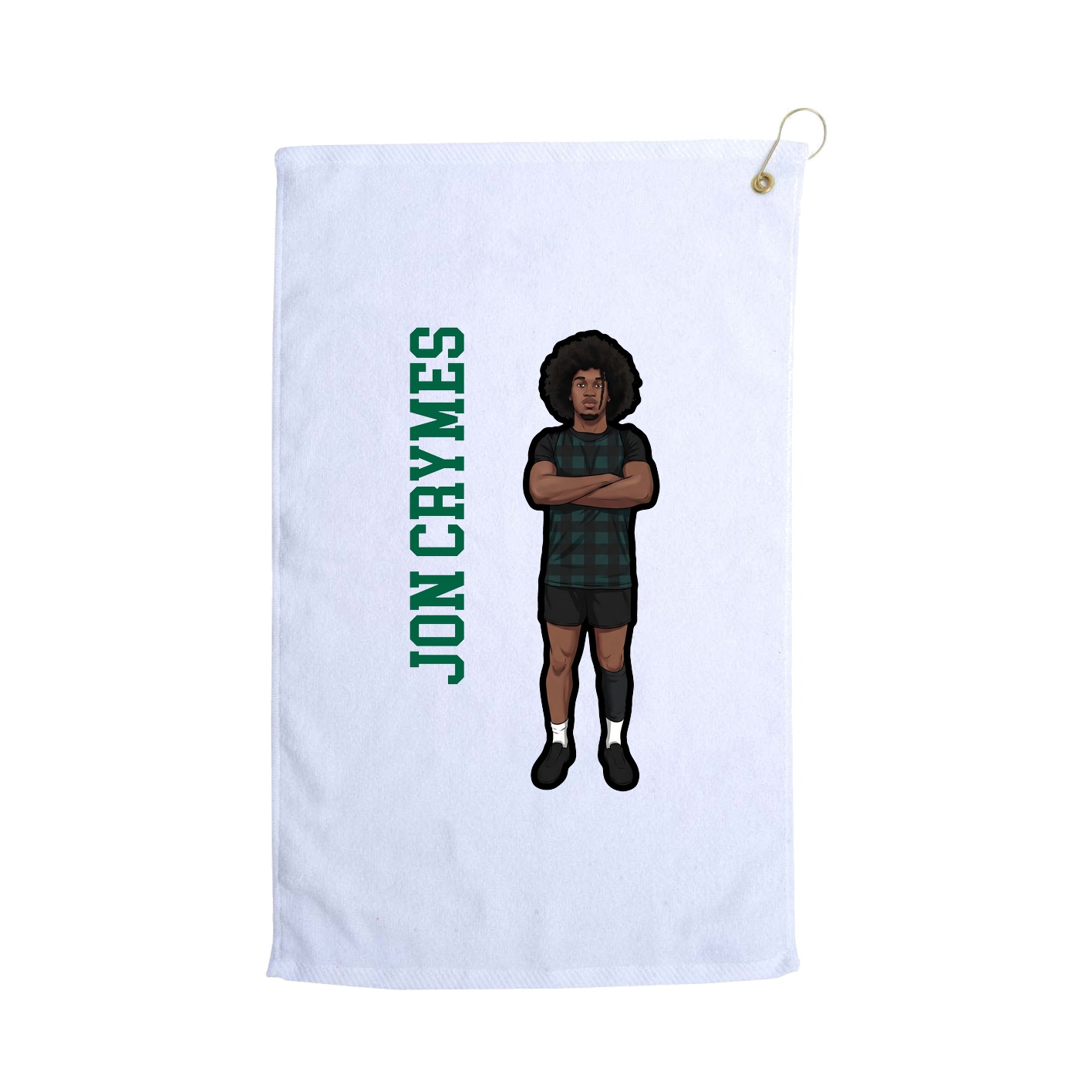 Golf Towel — Name Vertical in White