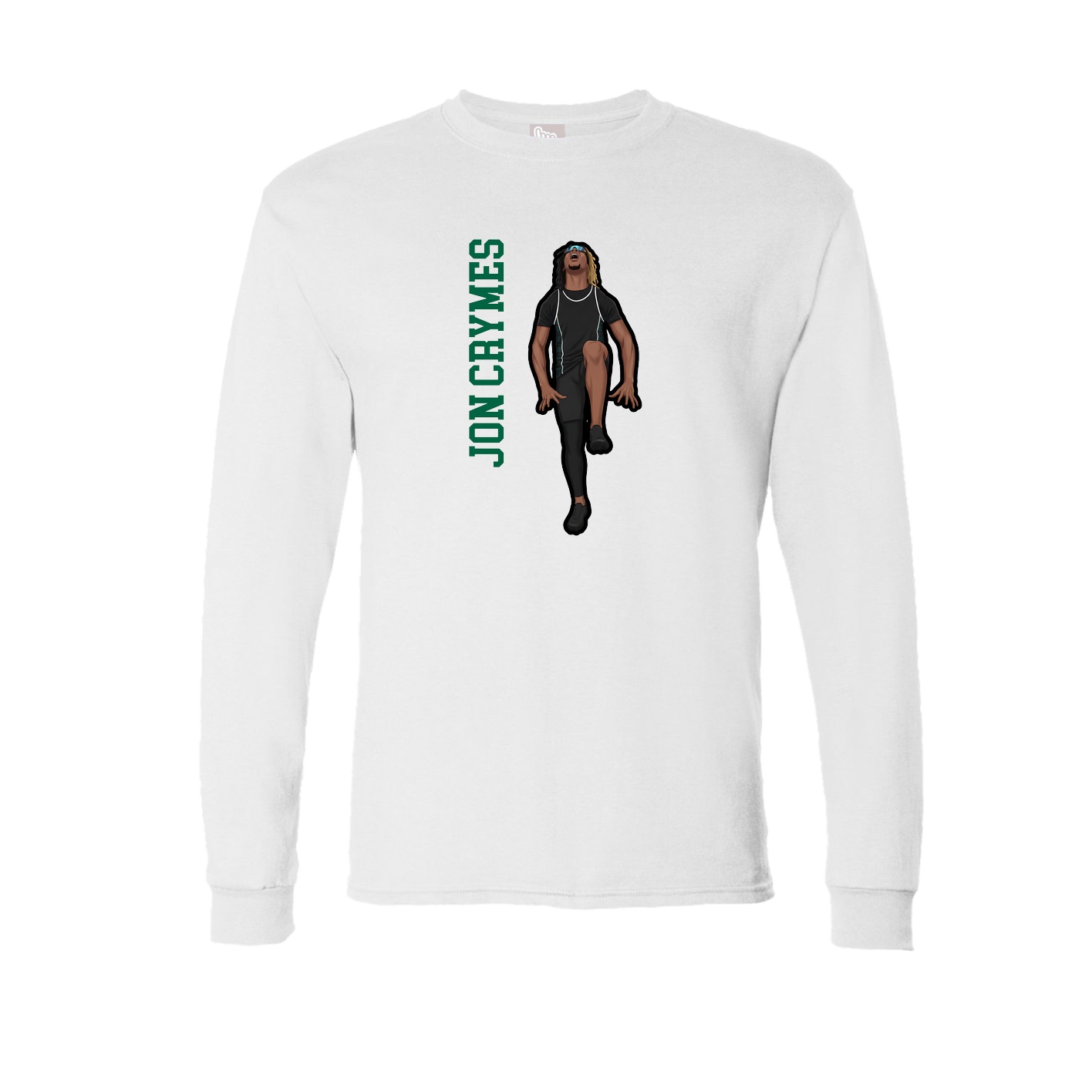Long Sleeve Tee — Name Vertical in White