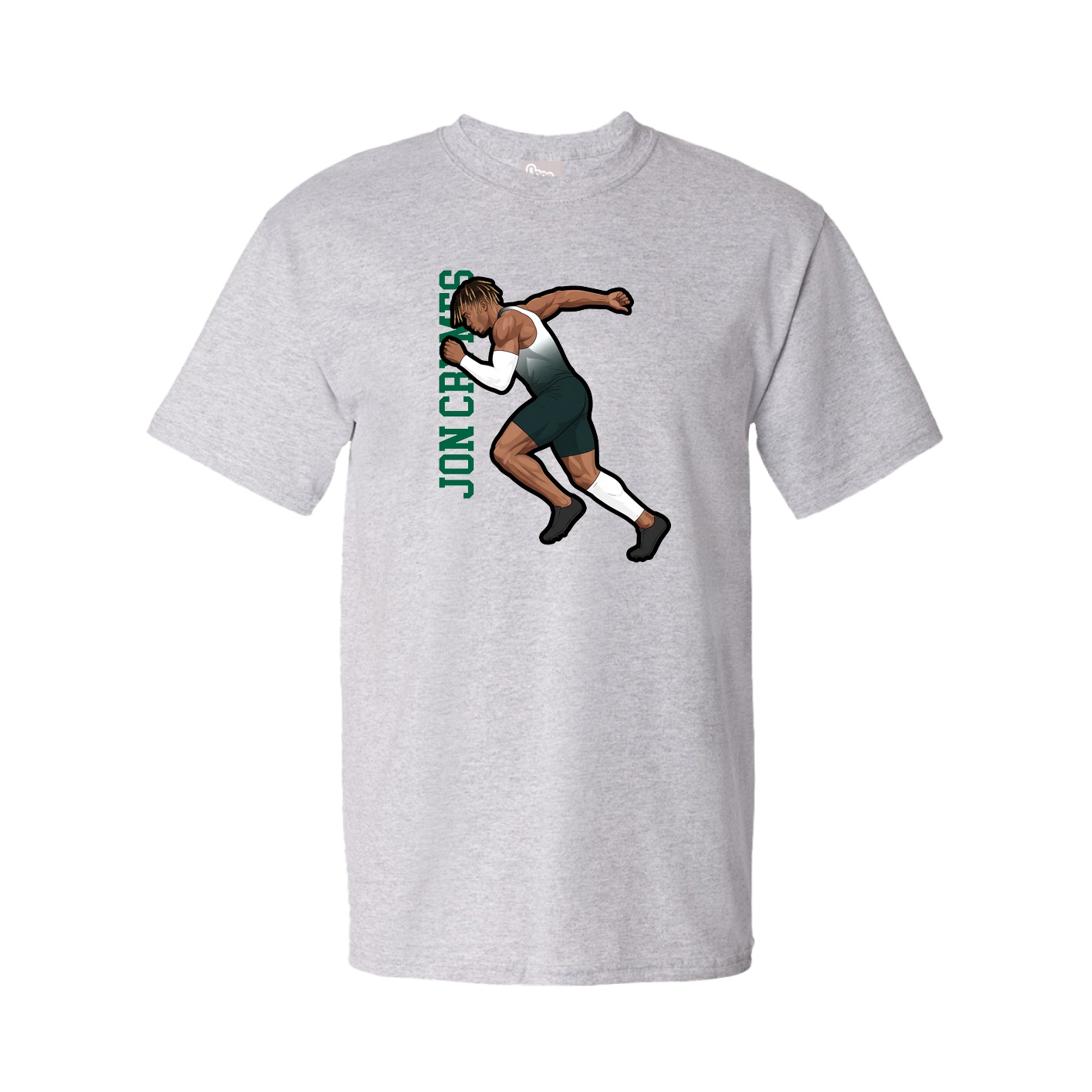 Youth Tee — Name Vertical in Grey