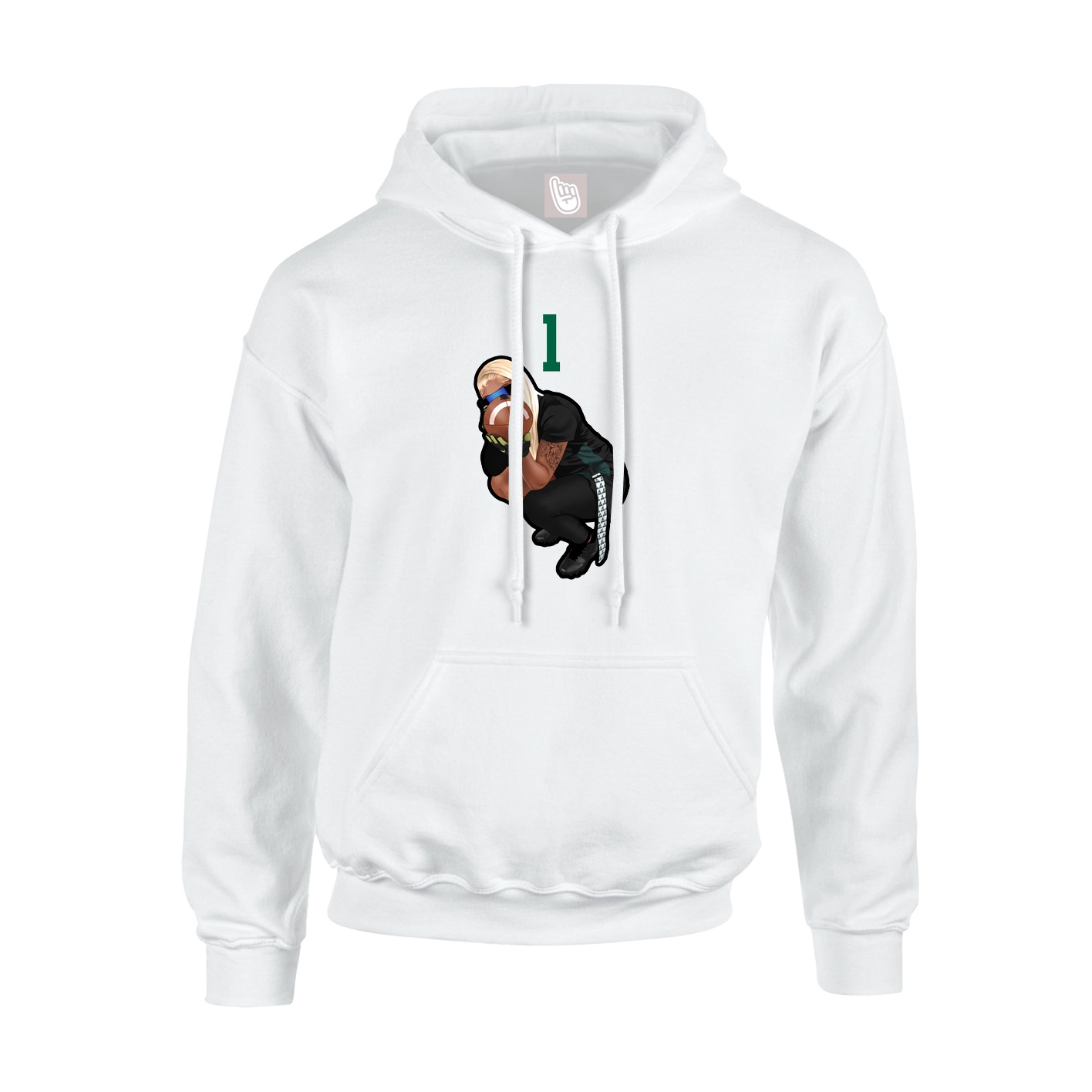 Youth Hoodie — Number Top in White