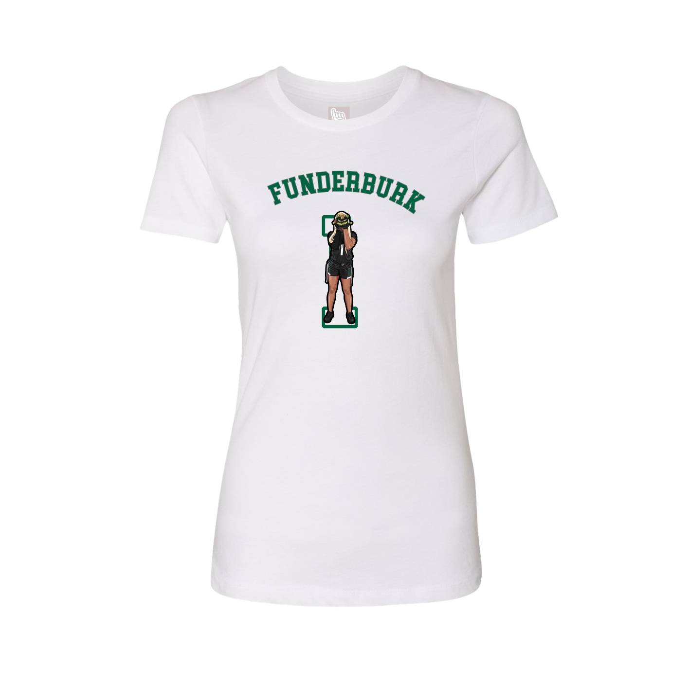 Fitted Women's Tee — Shirsey Arch in White