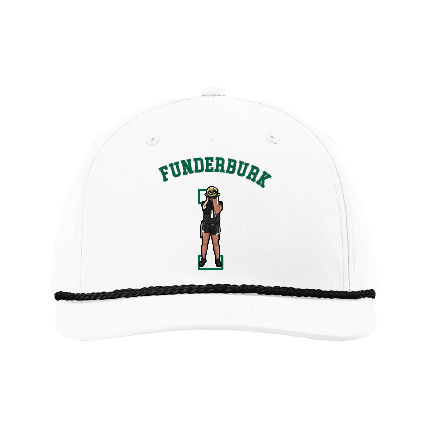 Five-Panel Classic Rope Cap — Shirsey Arch in White