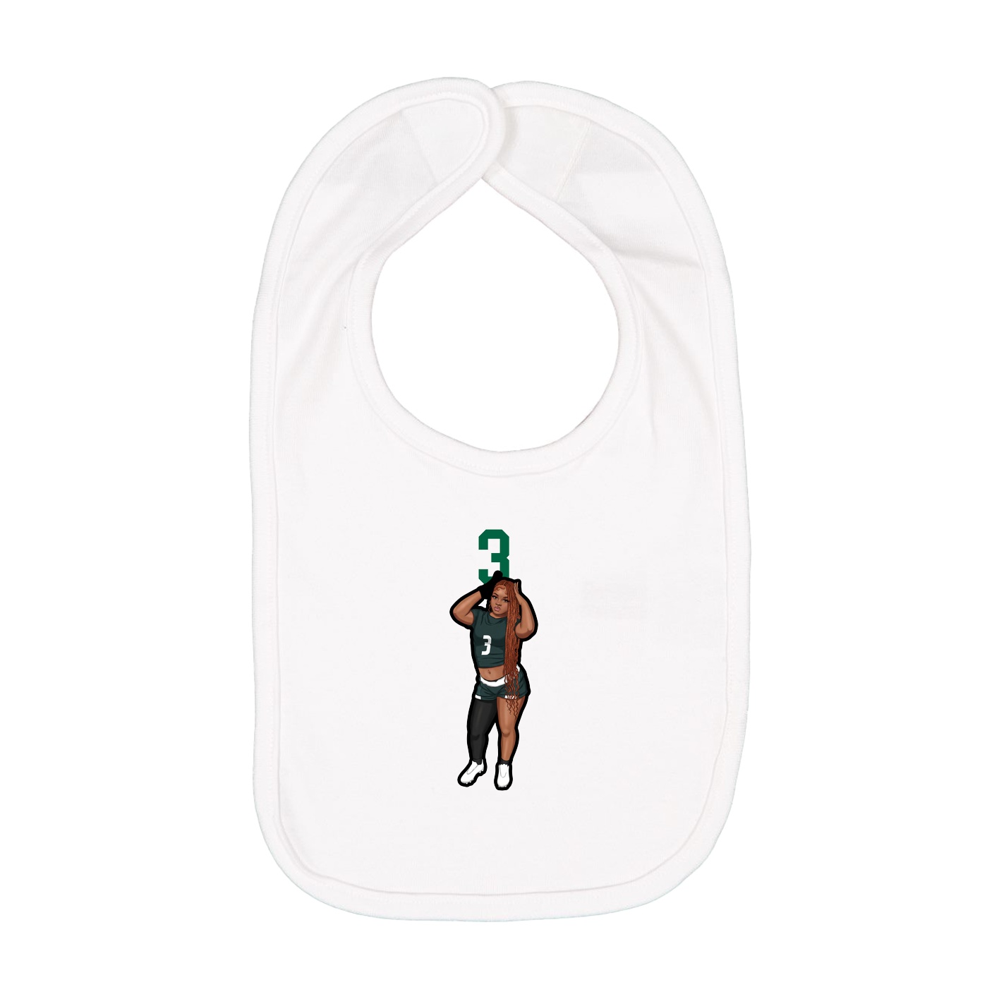 Infant Bib — Number Top in White