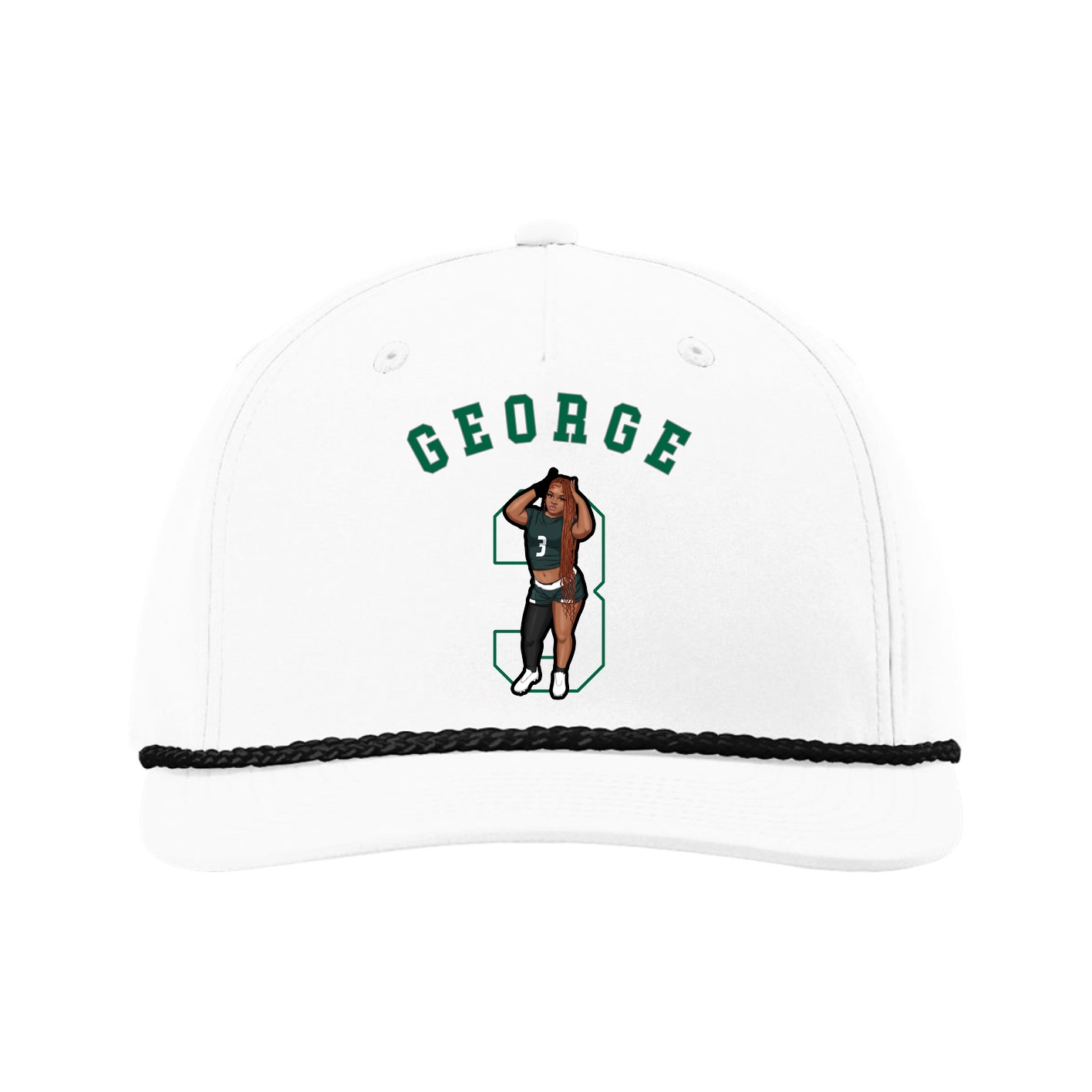 Five-Panel Classic Rope Cap — Shirsey Arch in White
