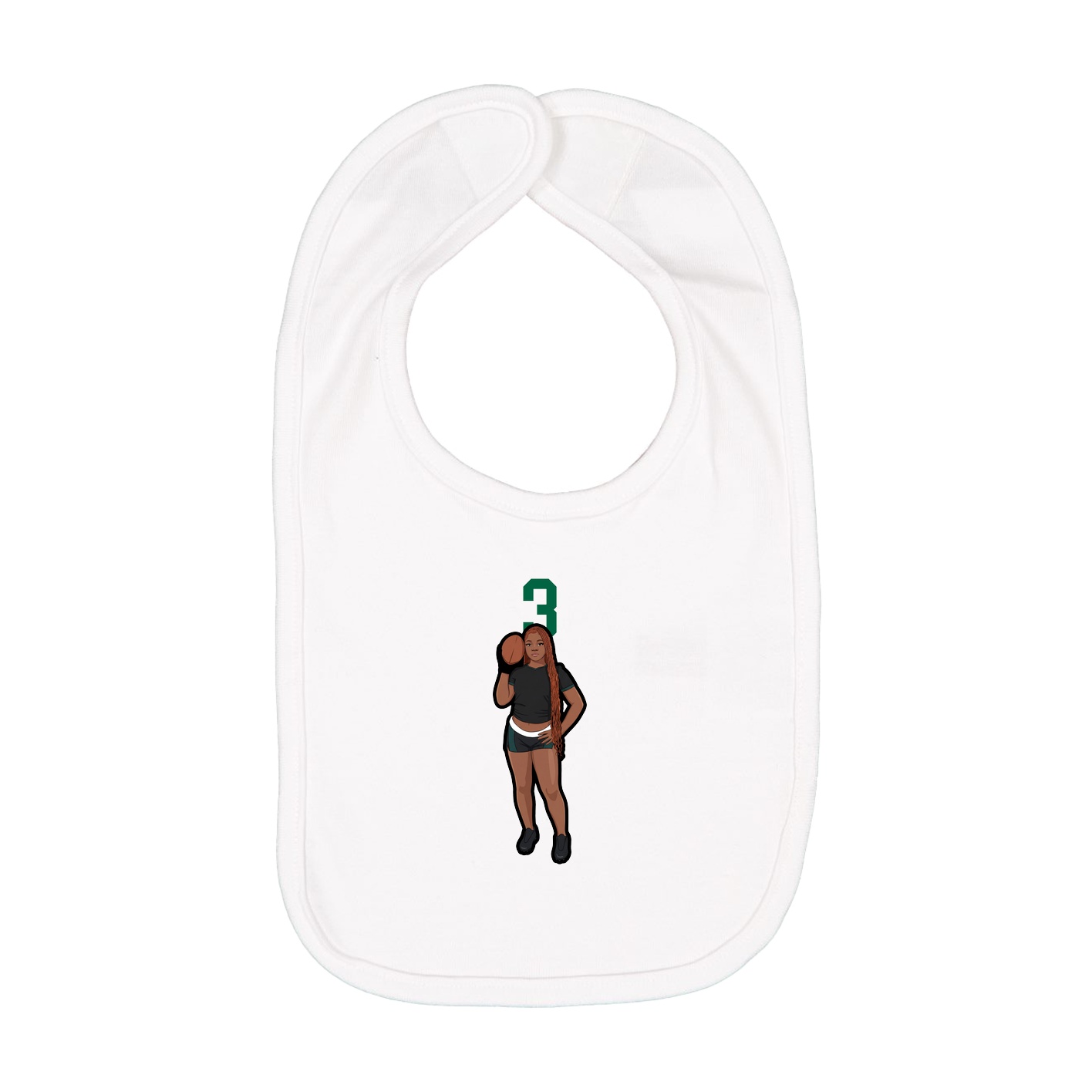 Infant Bib — Number Top in White