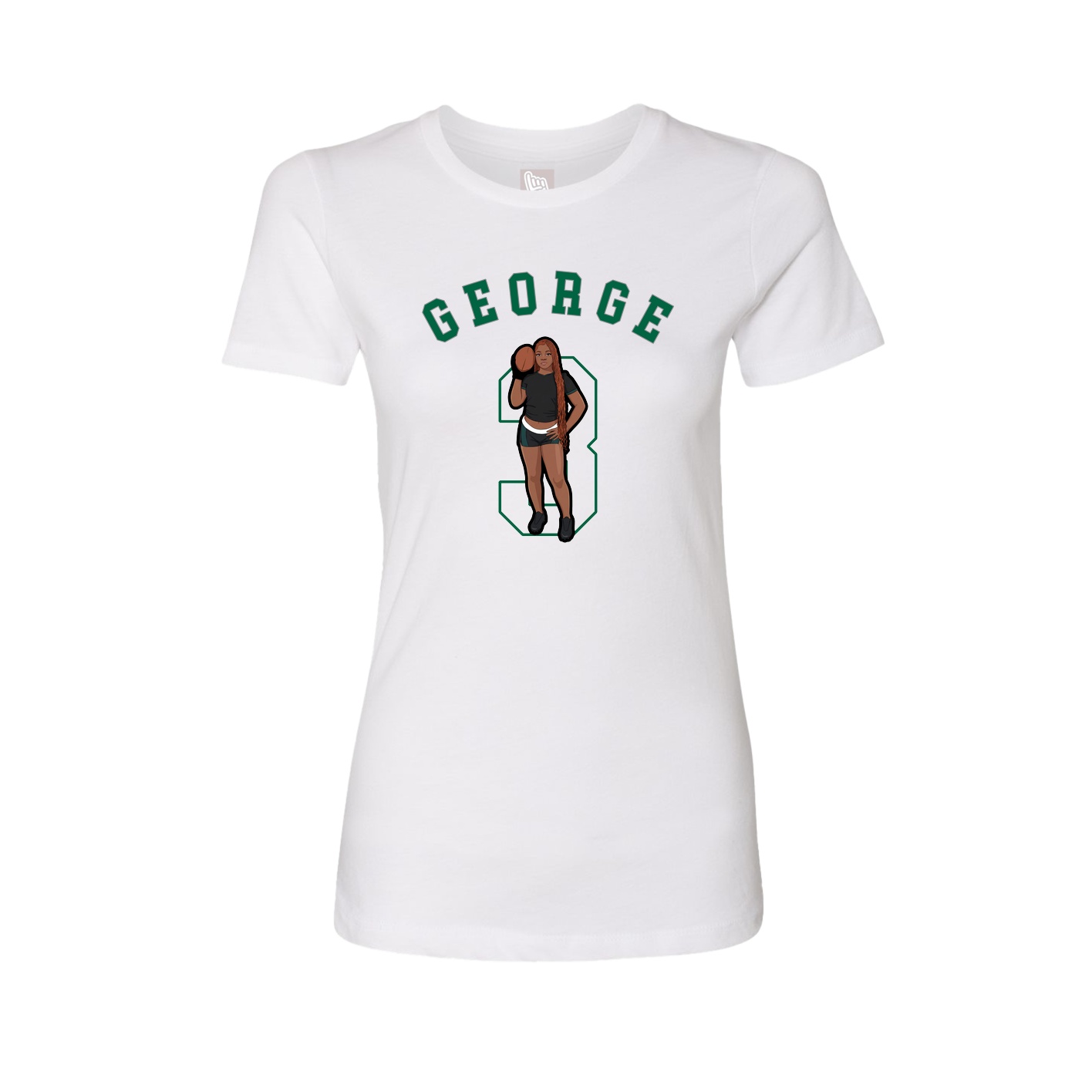 Fitted Women's Tee — Shirsey Arch in White