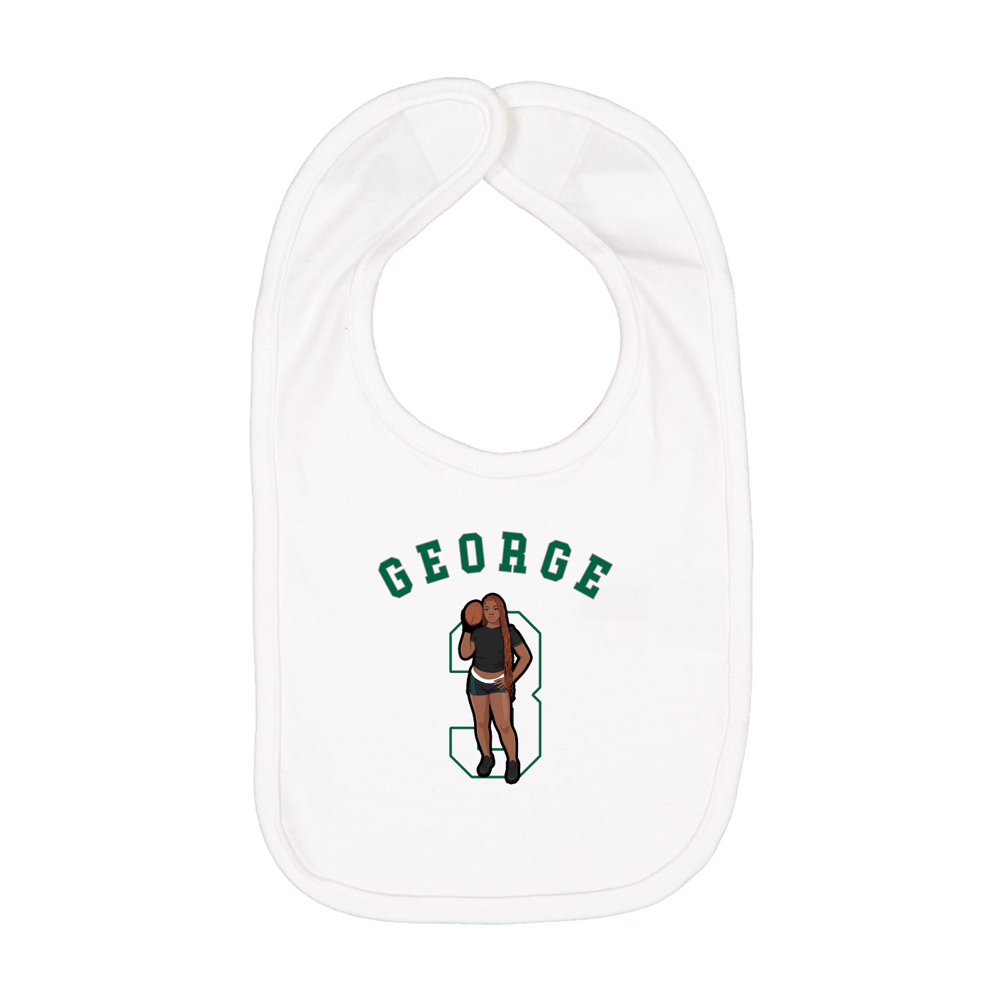 Infant Bib — Shirsey Arch in White