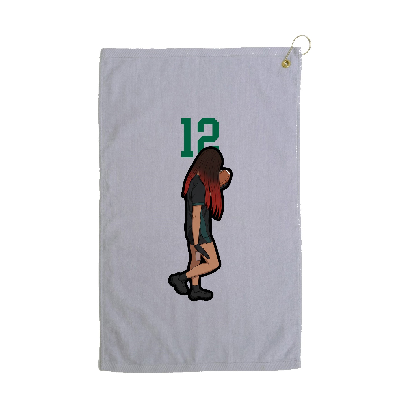 Golf Towel — Number Top in Grey
