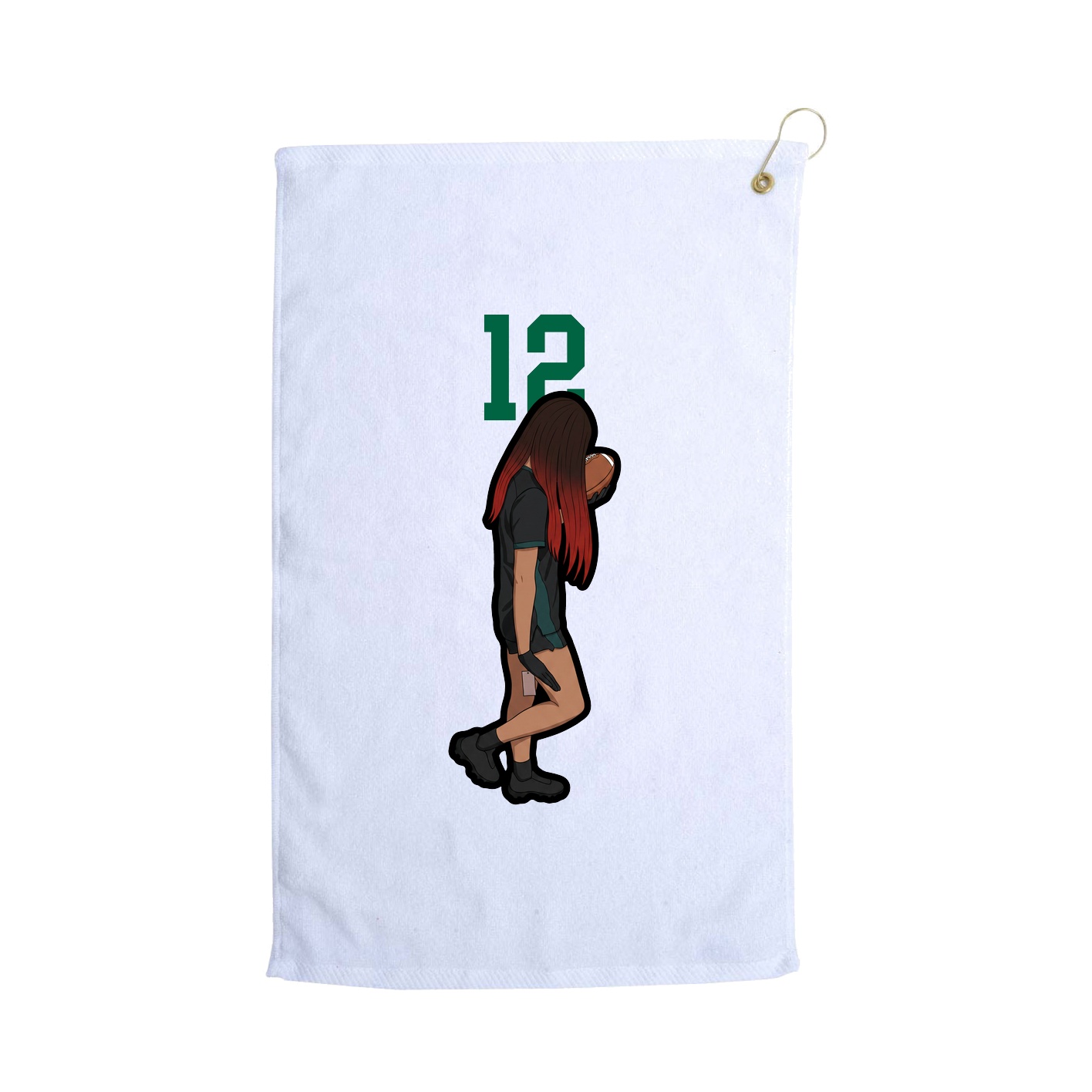 Golf Towel — Number Top in White