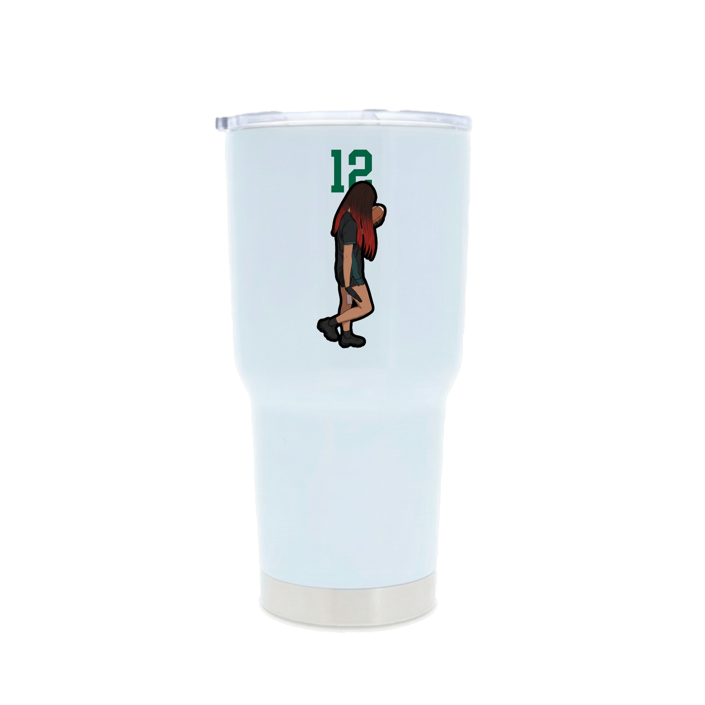 30oz Stainless Steel Tumbler — Number Top in White