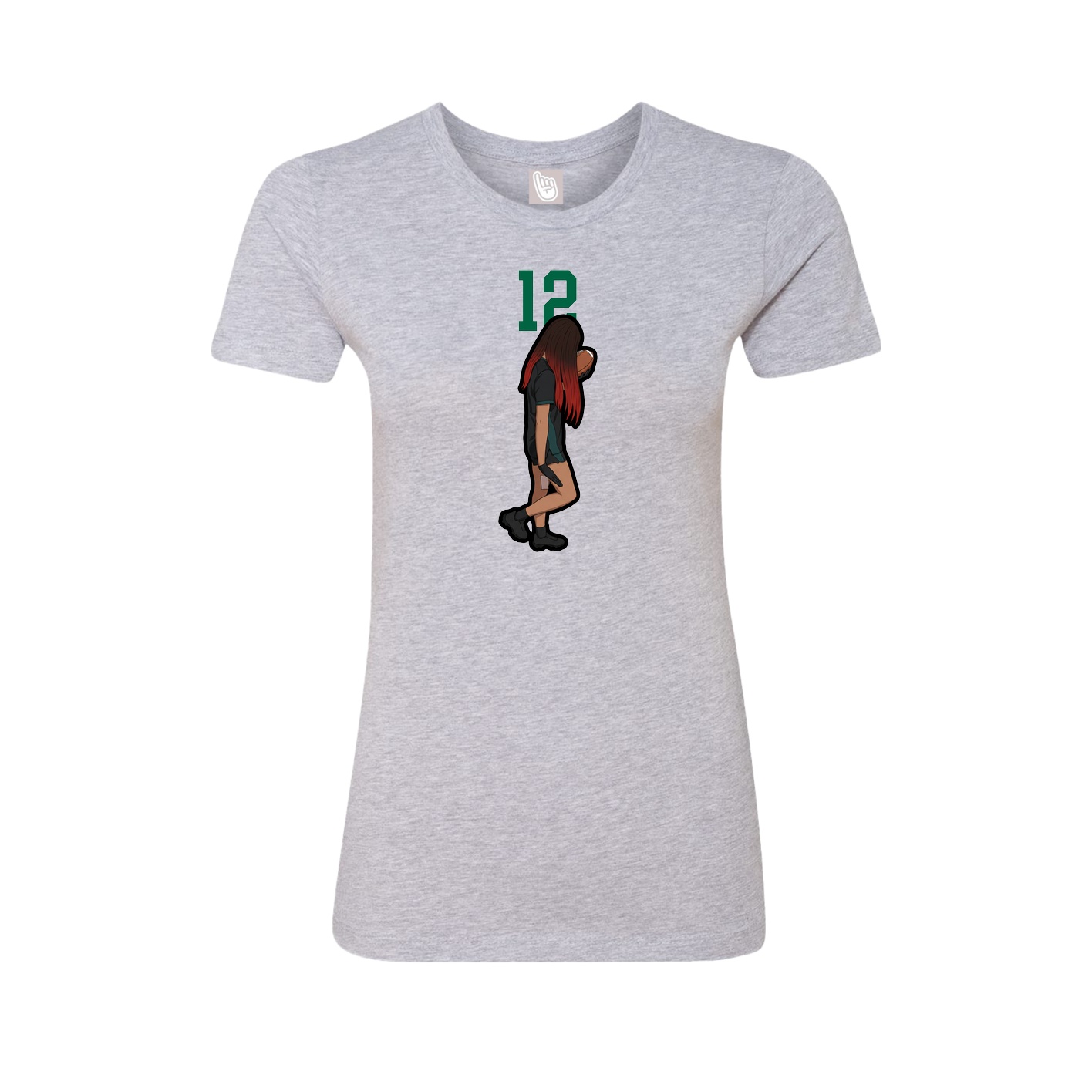 Womens Tee — Number Top in Grey