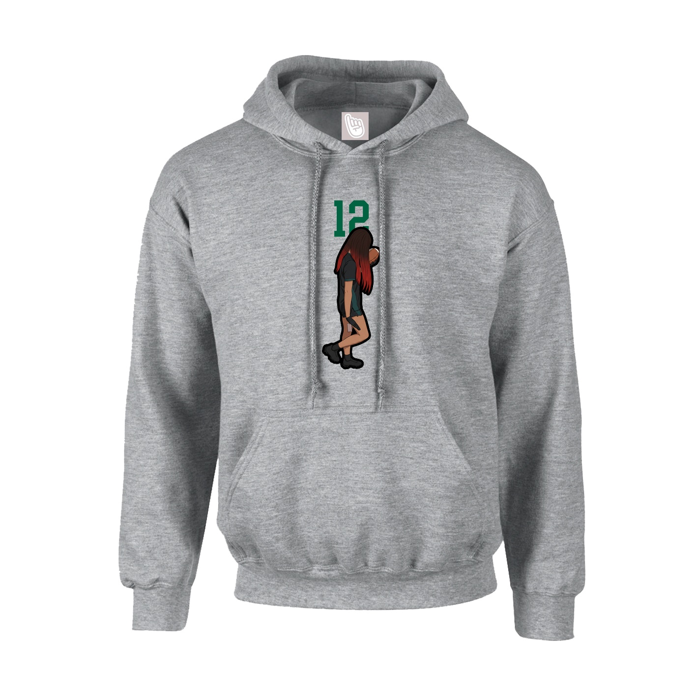 Hoodie — Number Top in Grey