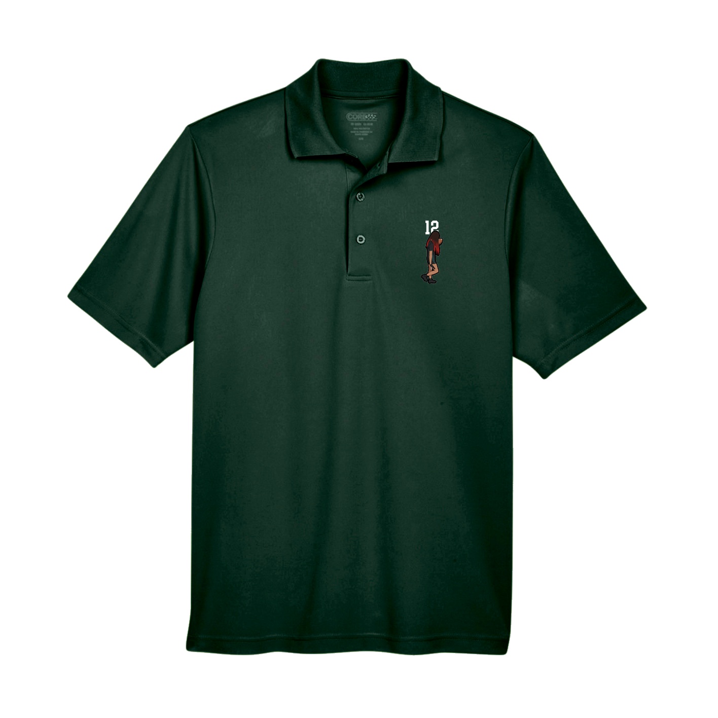 Performance Polo — Number Top in Green