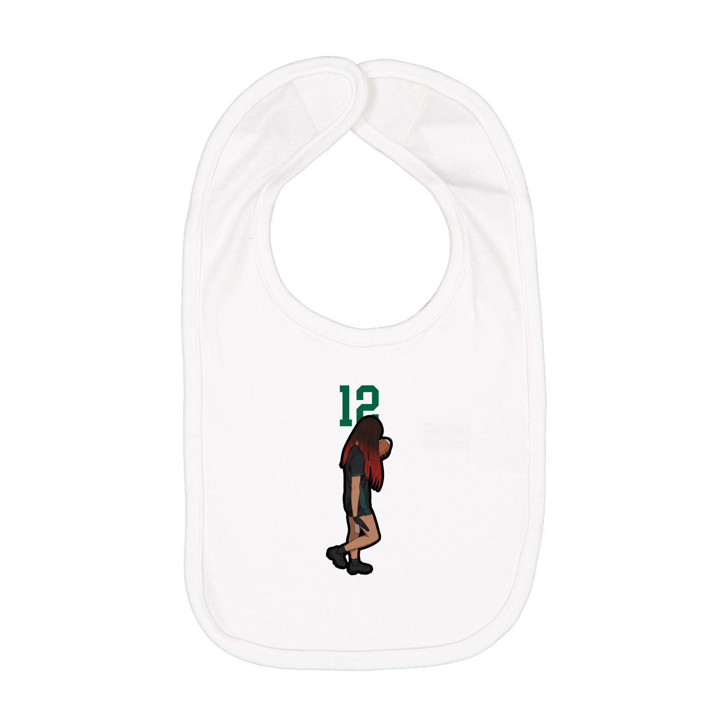 Infant Bib — Number Top in White
