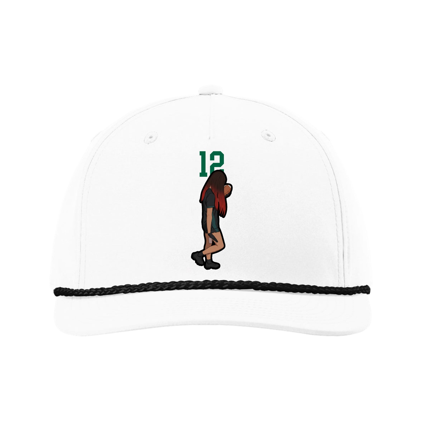 Five-Panel Classic Rope Cap — Number Top in White