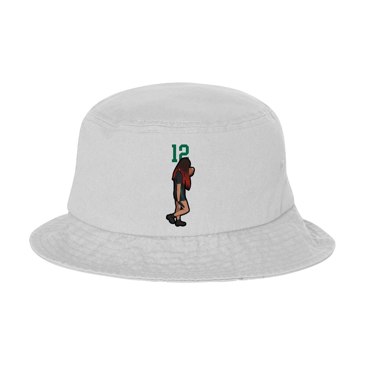 Bucket Cap — Number Top in White