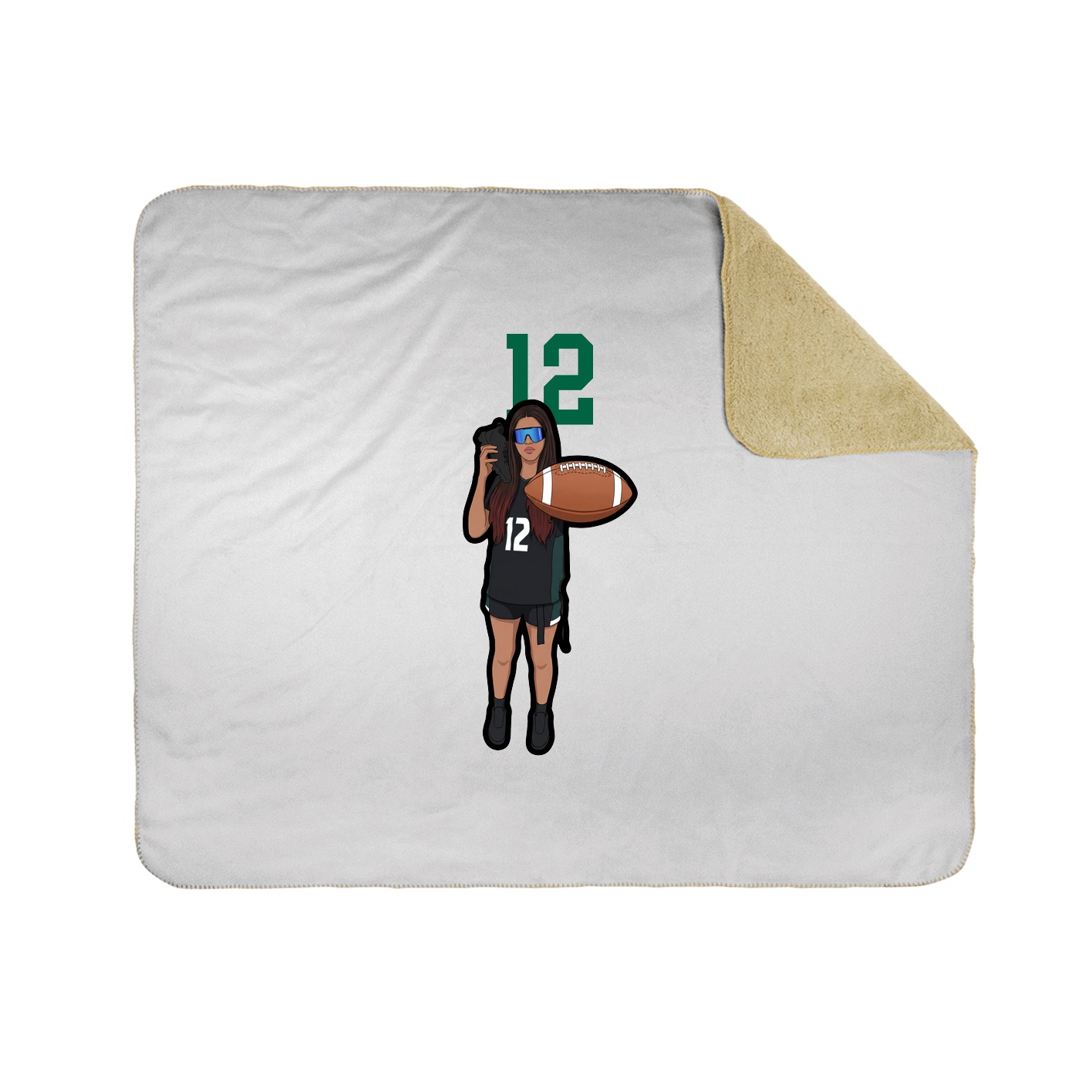Throw Blanket — Number Top in White