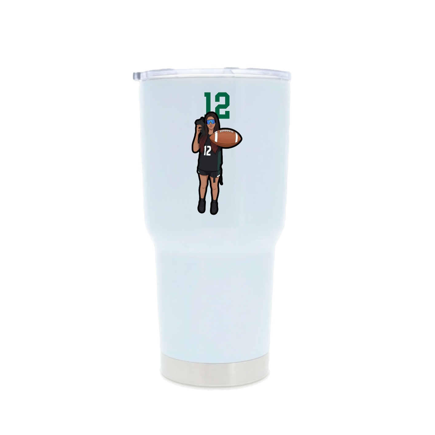 30oz Stainless Steel Tumbler — Number Top in White