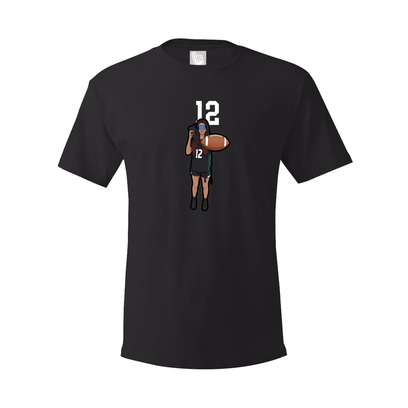 Youth Tee — Number Top in Black