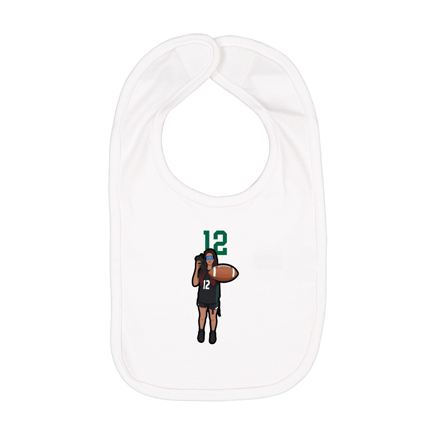 Infant Bib — Number Top in White