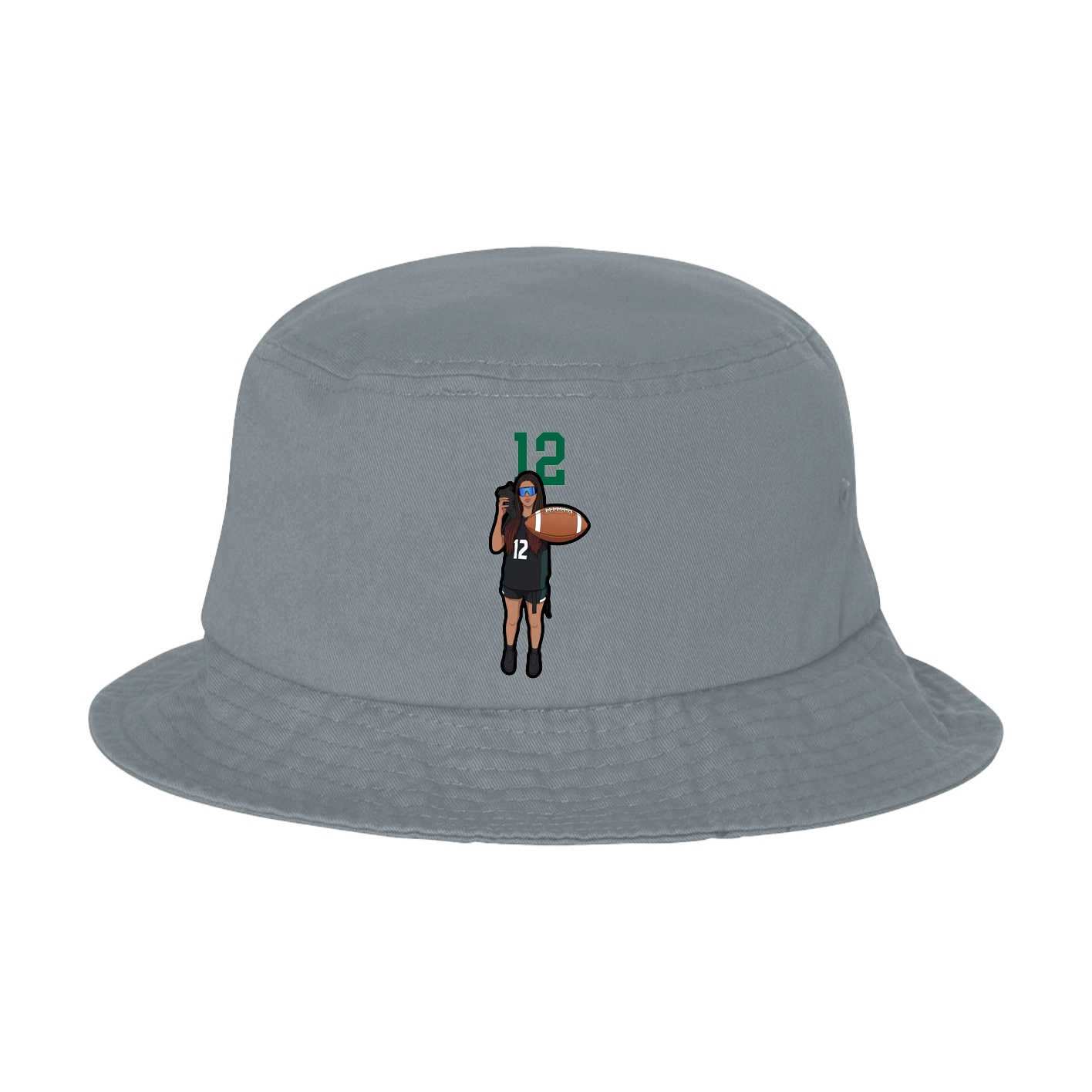 Bucket Cap — Number Top in Grey